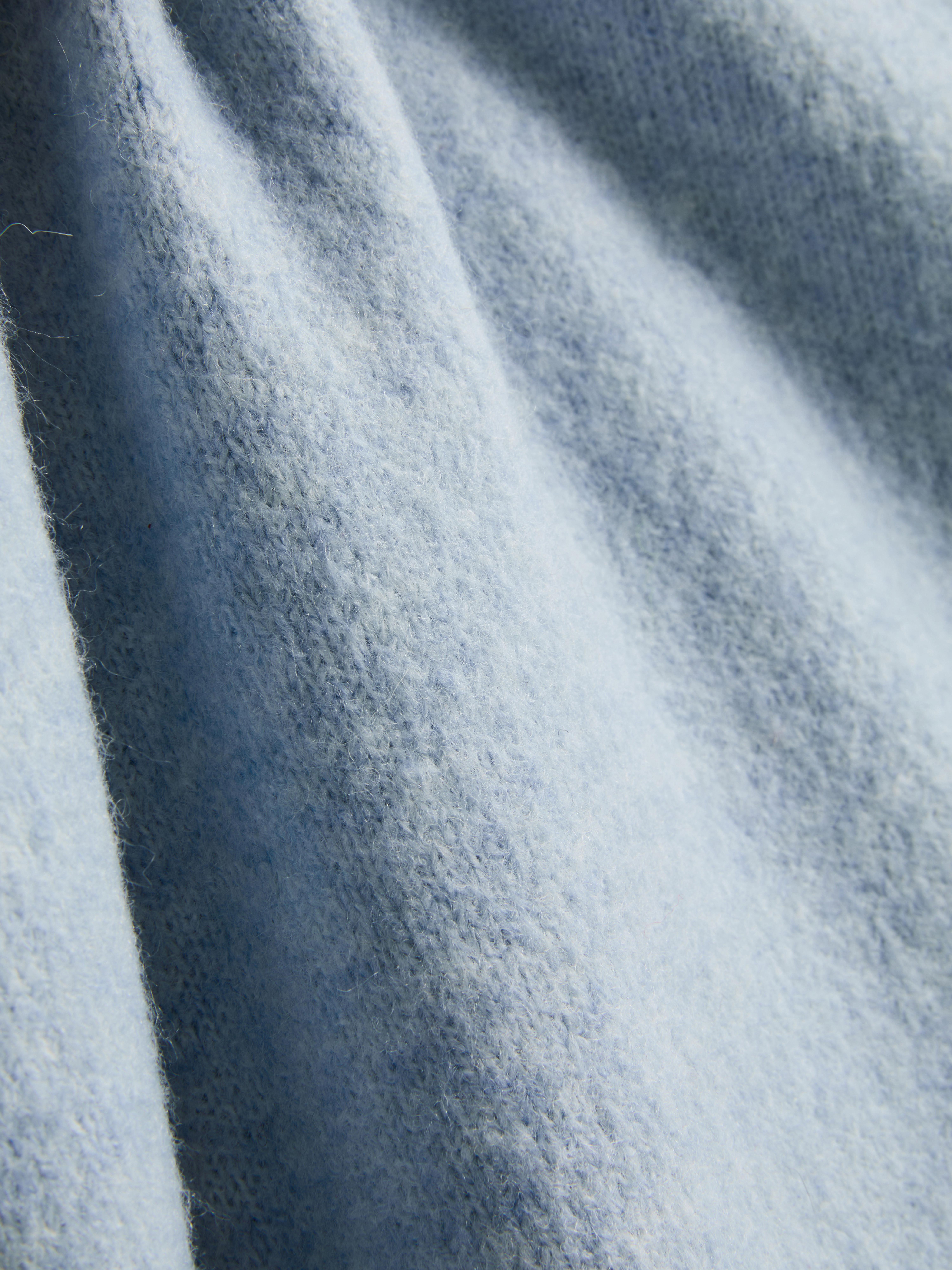 Wool-Blend Knitted Boxy T-Shirt - Light Blue