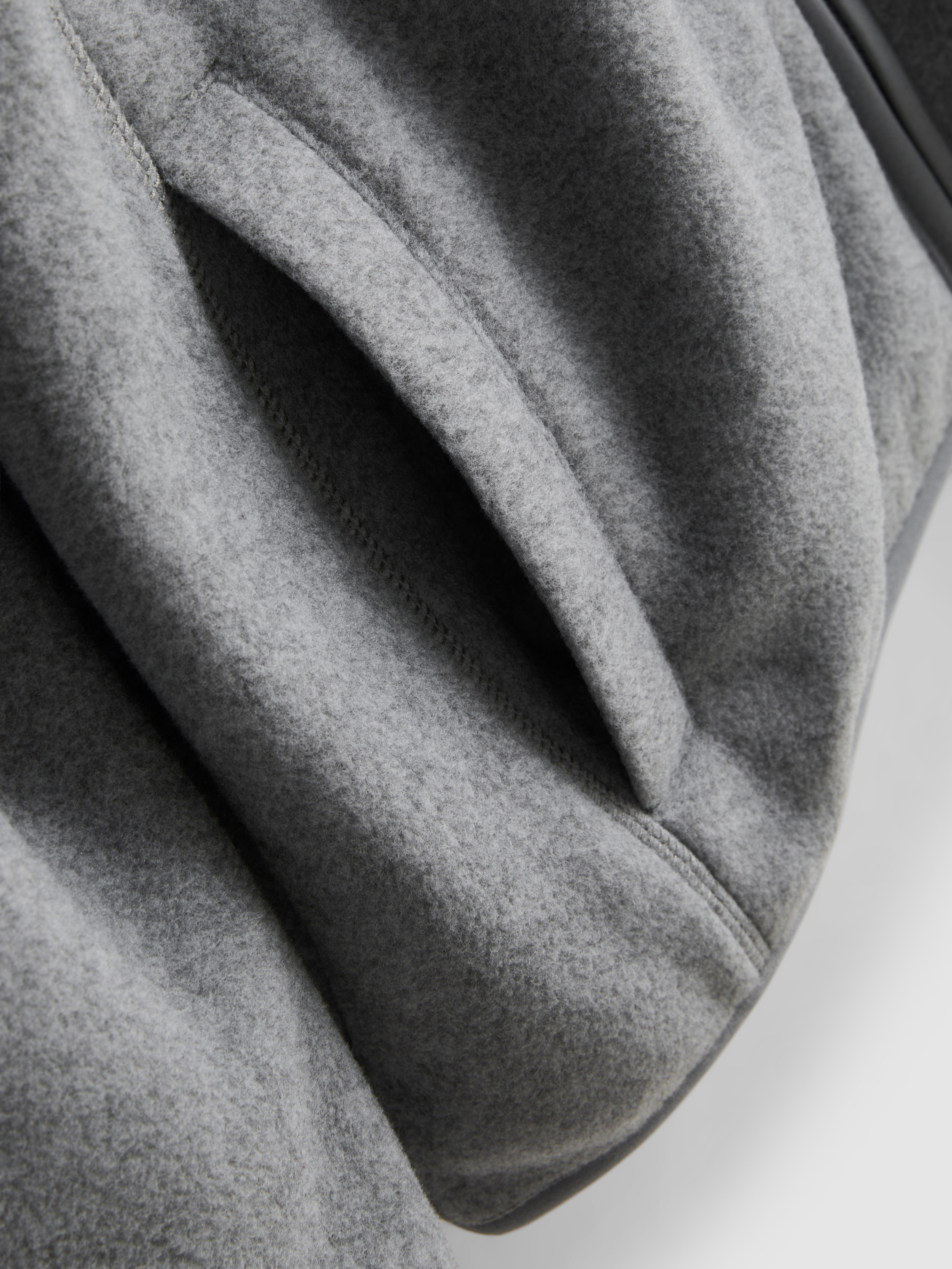 Zip-Up Fleece Jacket - Gray Heather