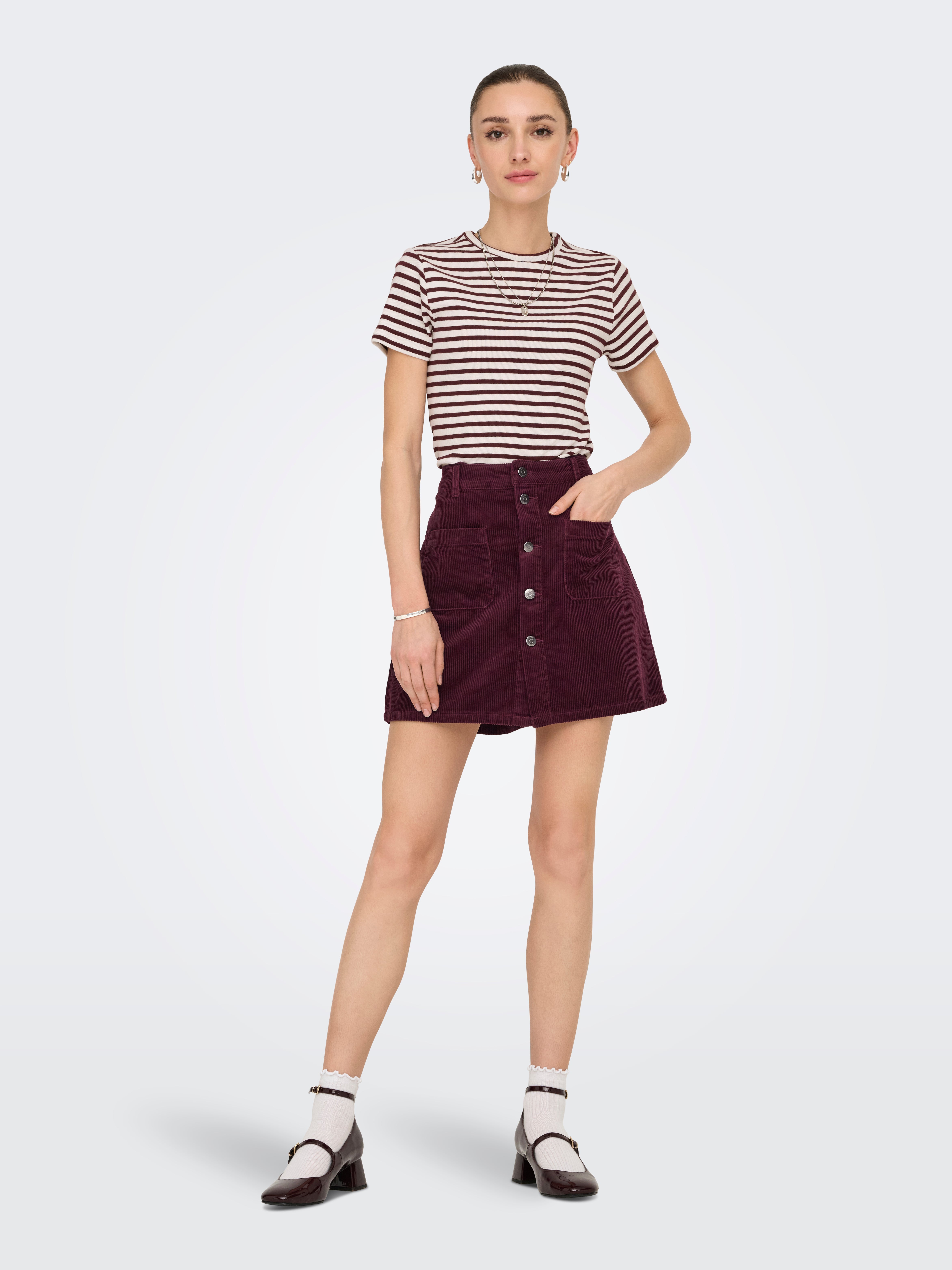 JDYSHIRAZ Corduroy Short skirt Fig