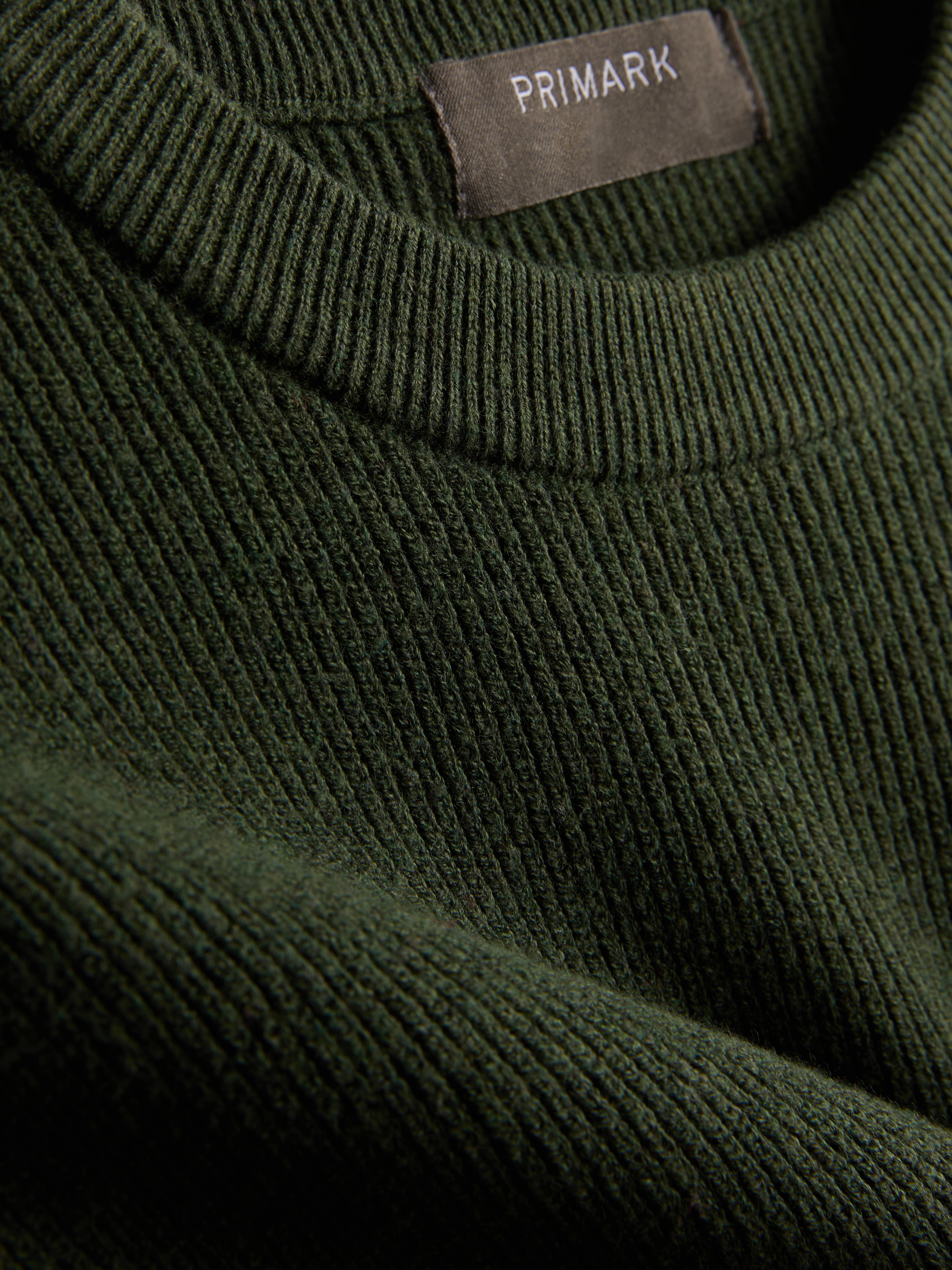 Ribbed Crewneck Sweater - Dark Green