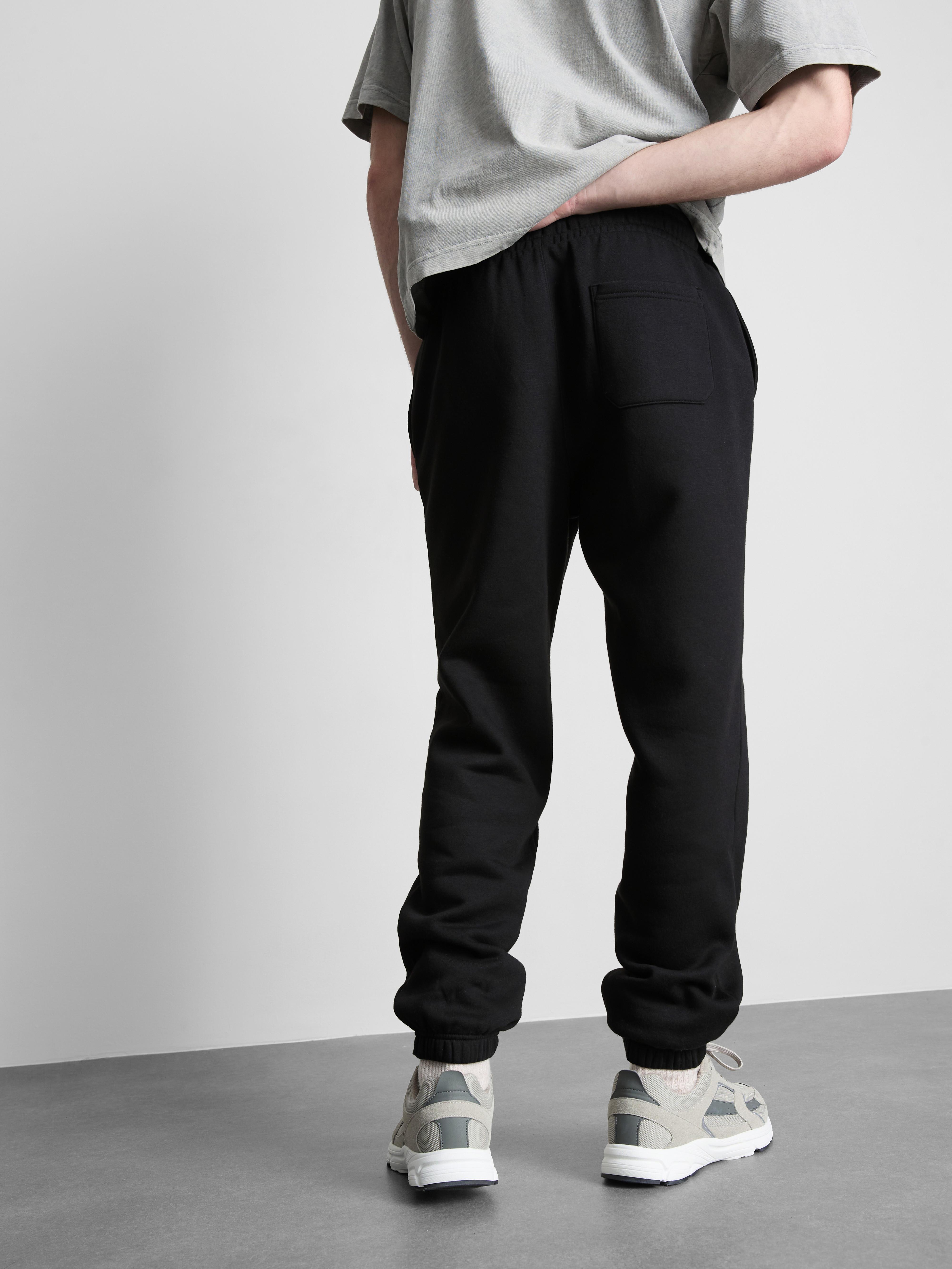 Stretch Waist Cuffed Joggers - Black