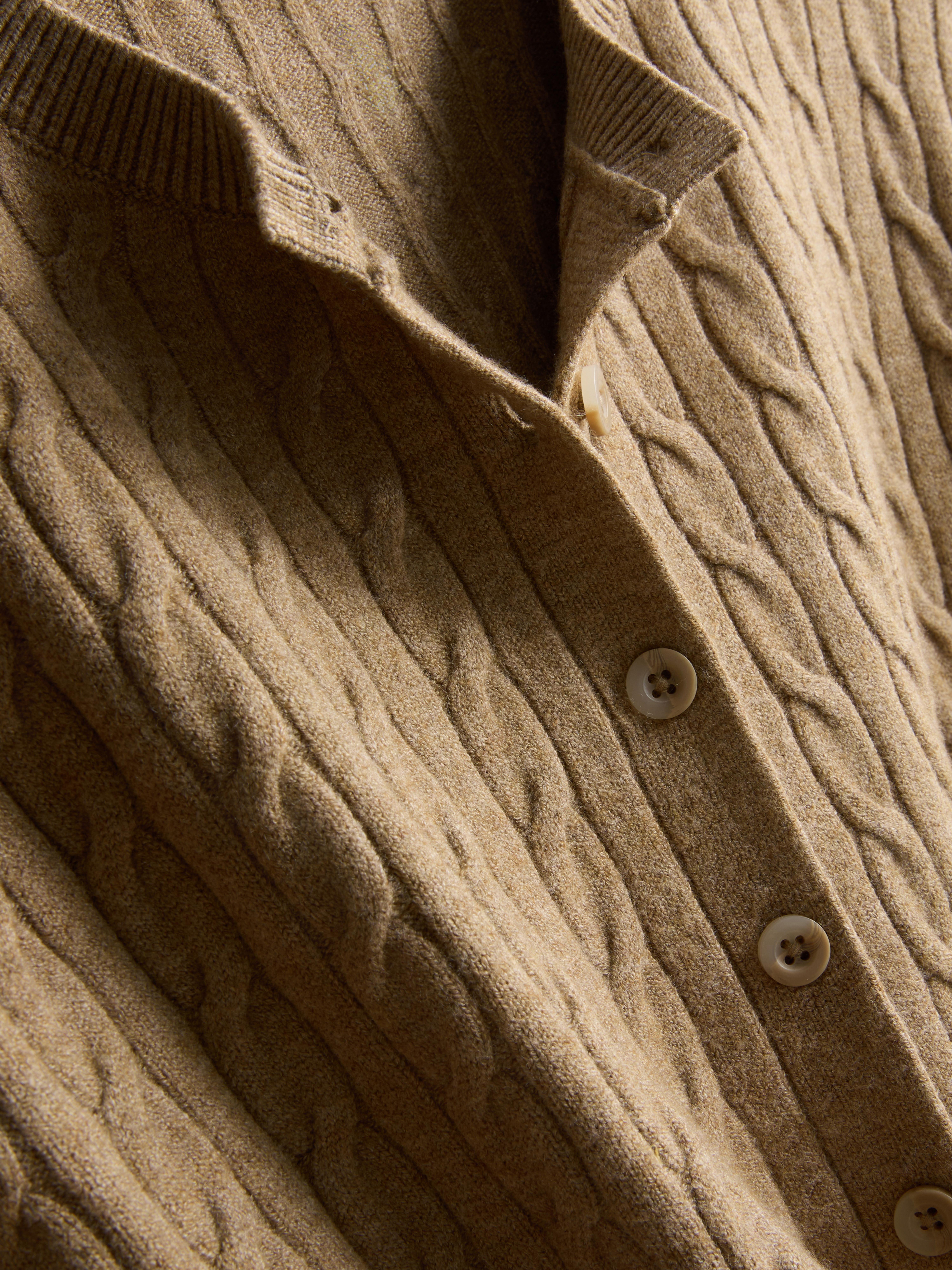 Cable Knit Cardigan - Taupe
