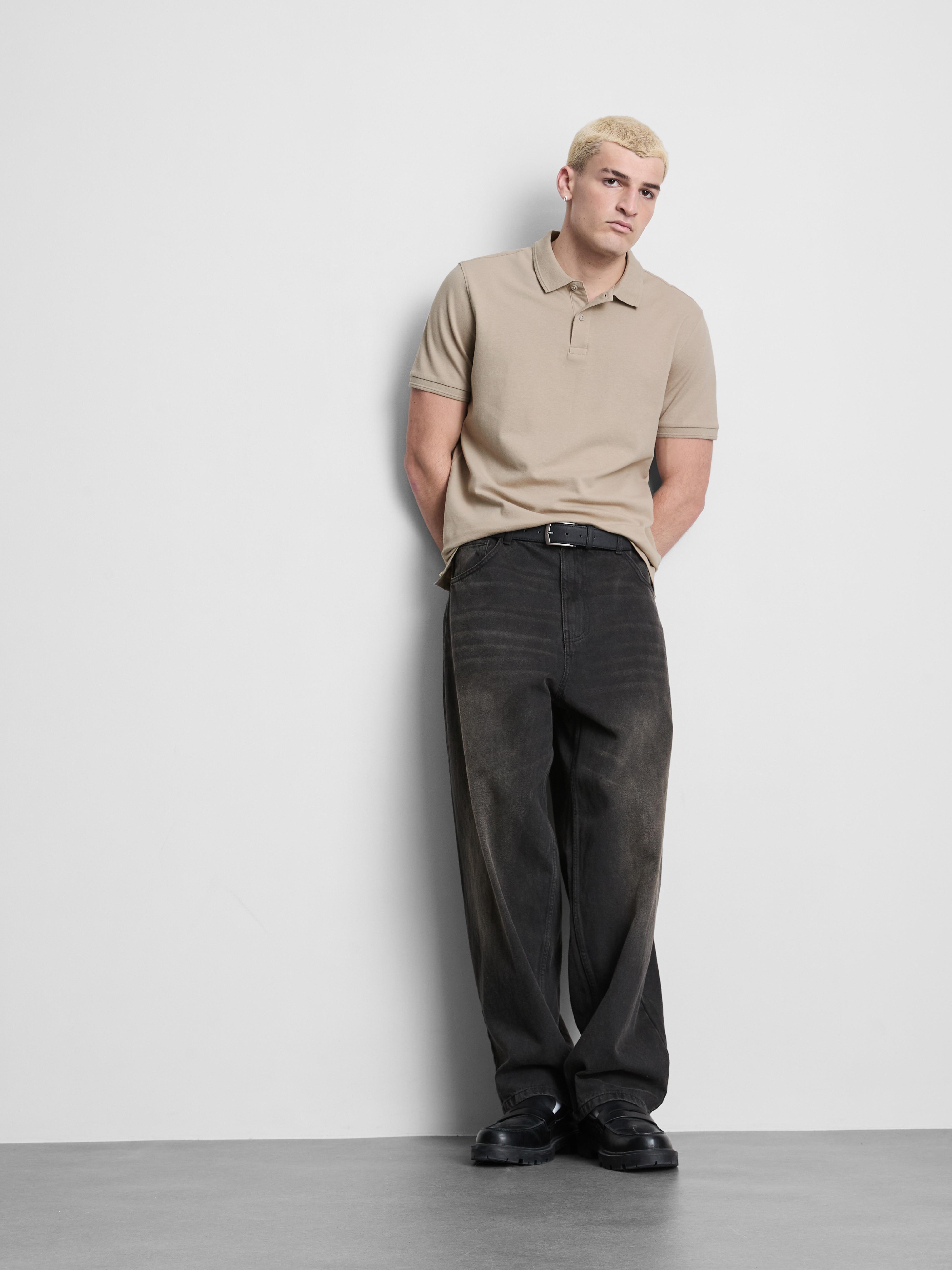 Short-Sleeve Polo Shirt - Stone