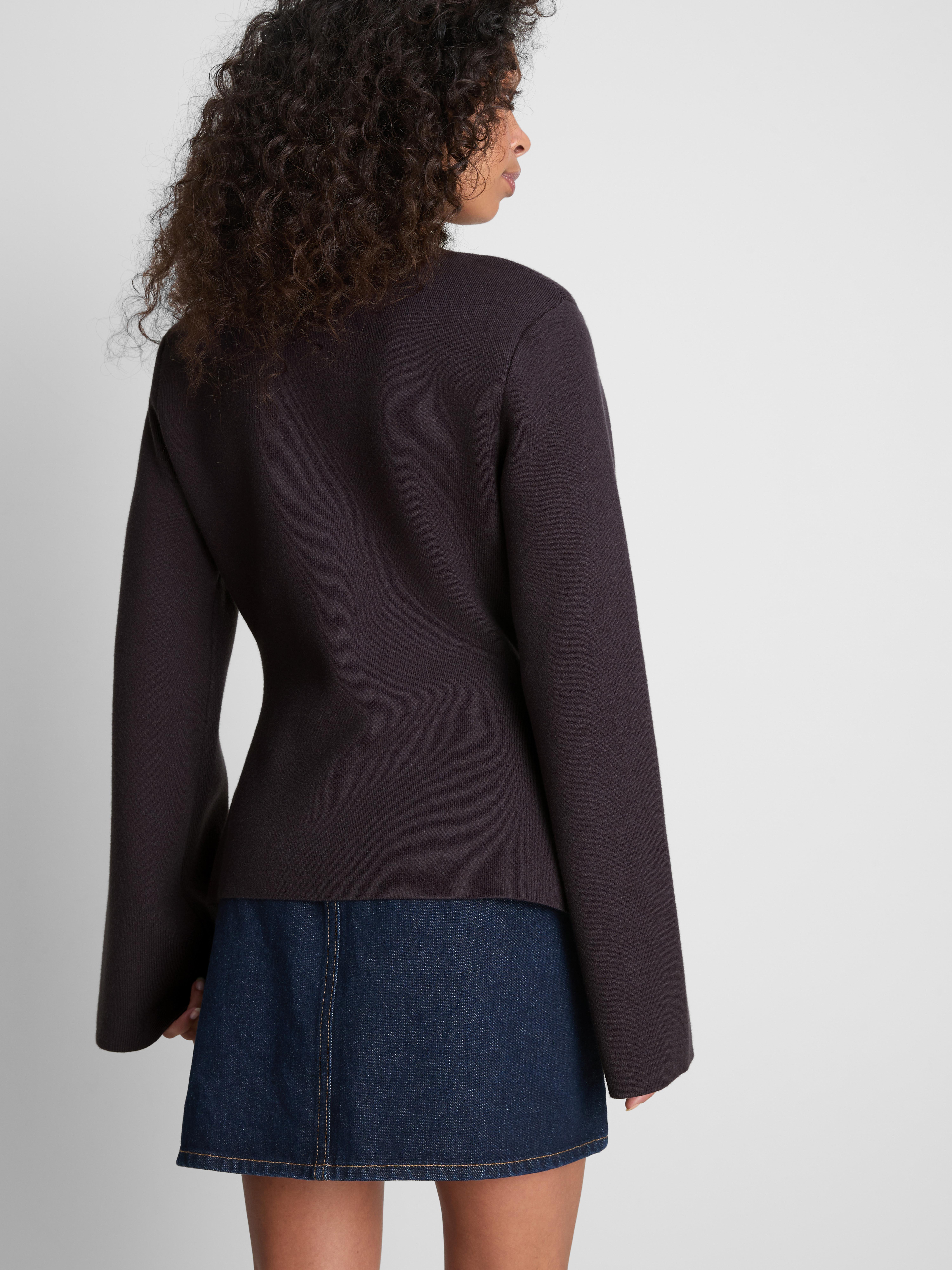 Paula Echevarría Sculpted Cardigan - Dark Purple