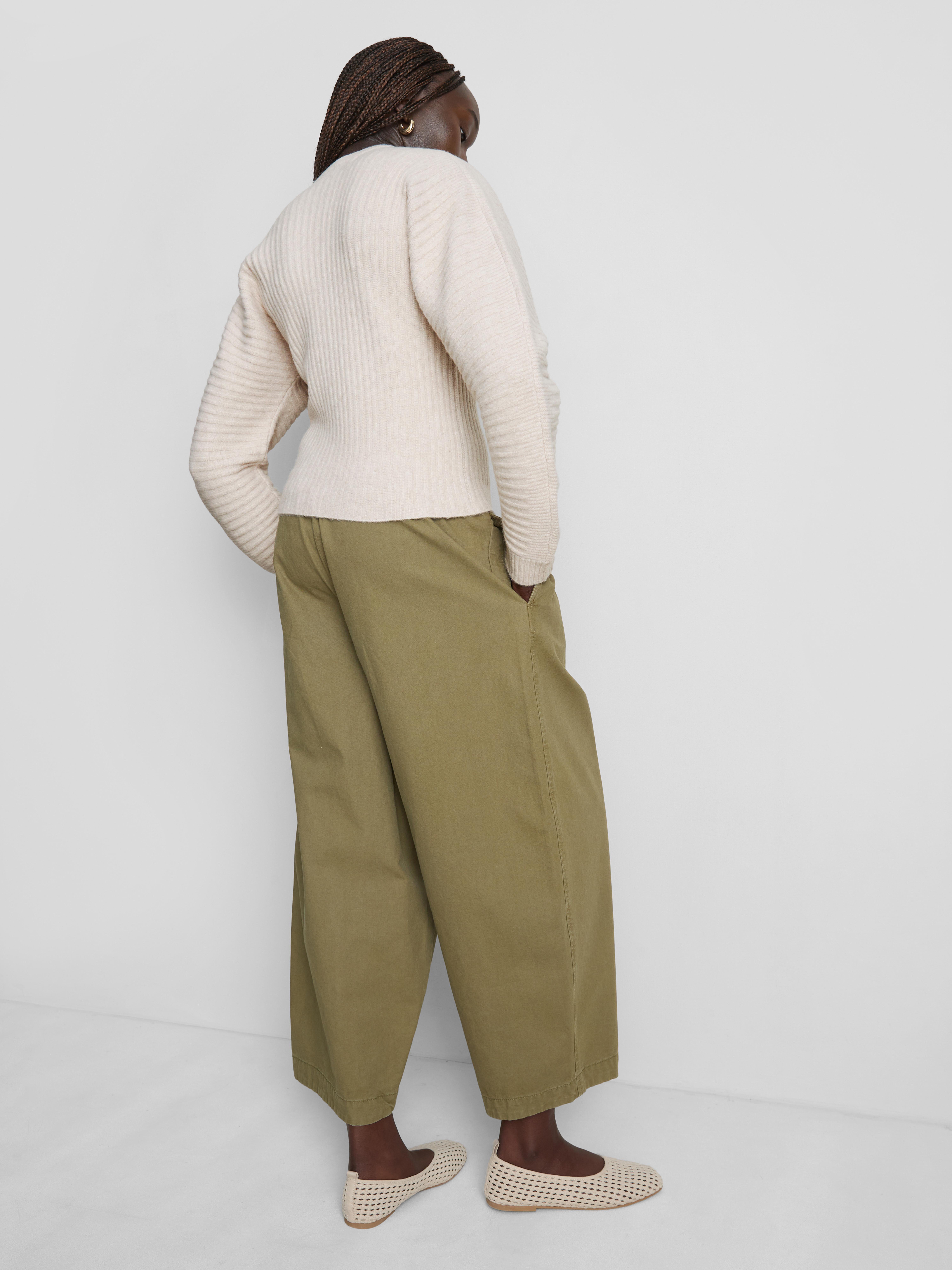 Ribbed Sculpted Cardigan - Oatmeal