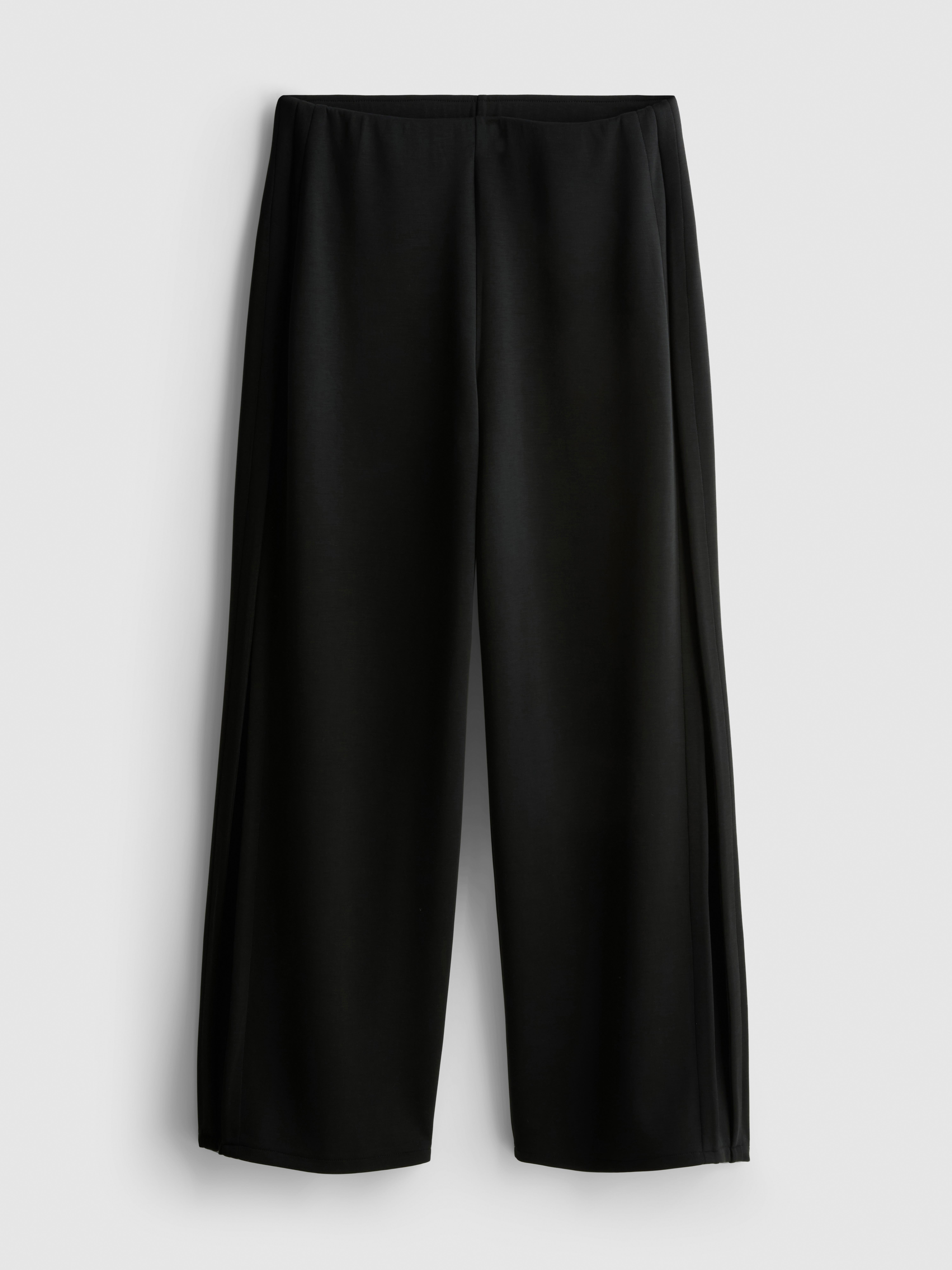 Modal Rich Wide Leg Joggers - Black