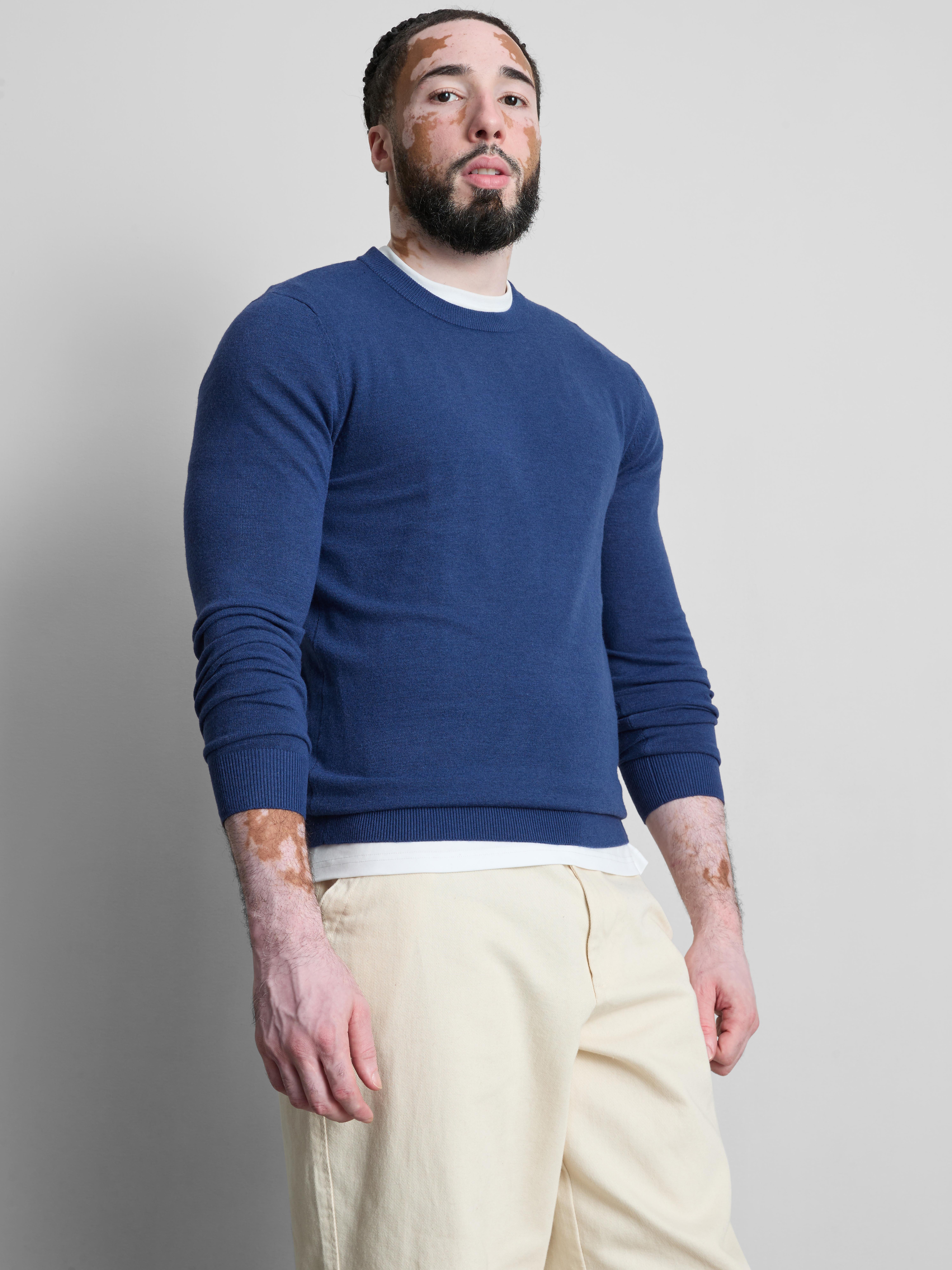 Crew Neck Sweater - Blue