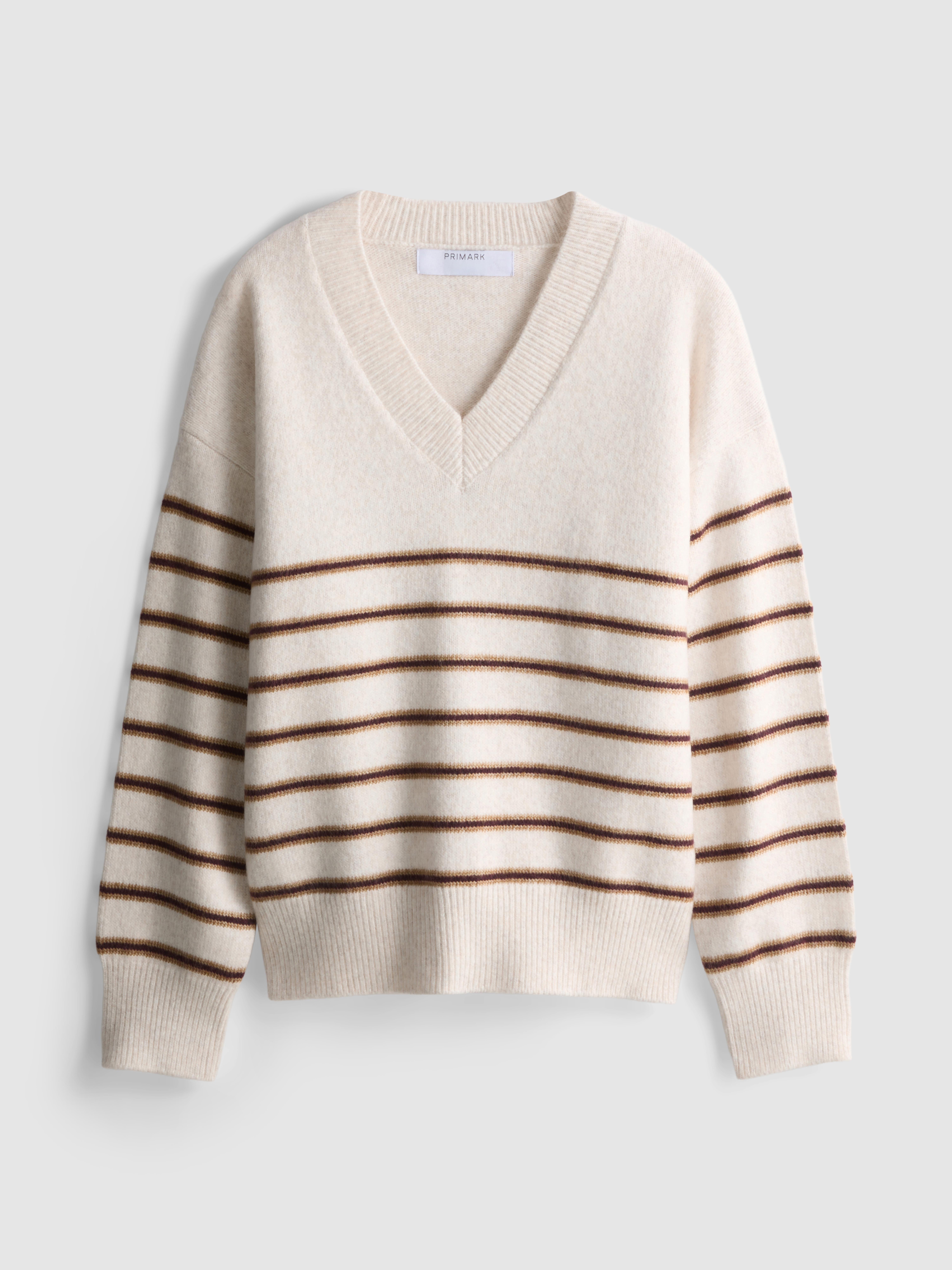 Knitted V-Neck Sweater - Ivory