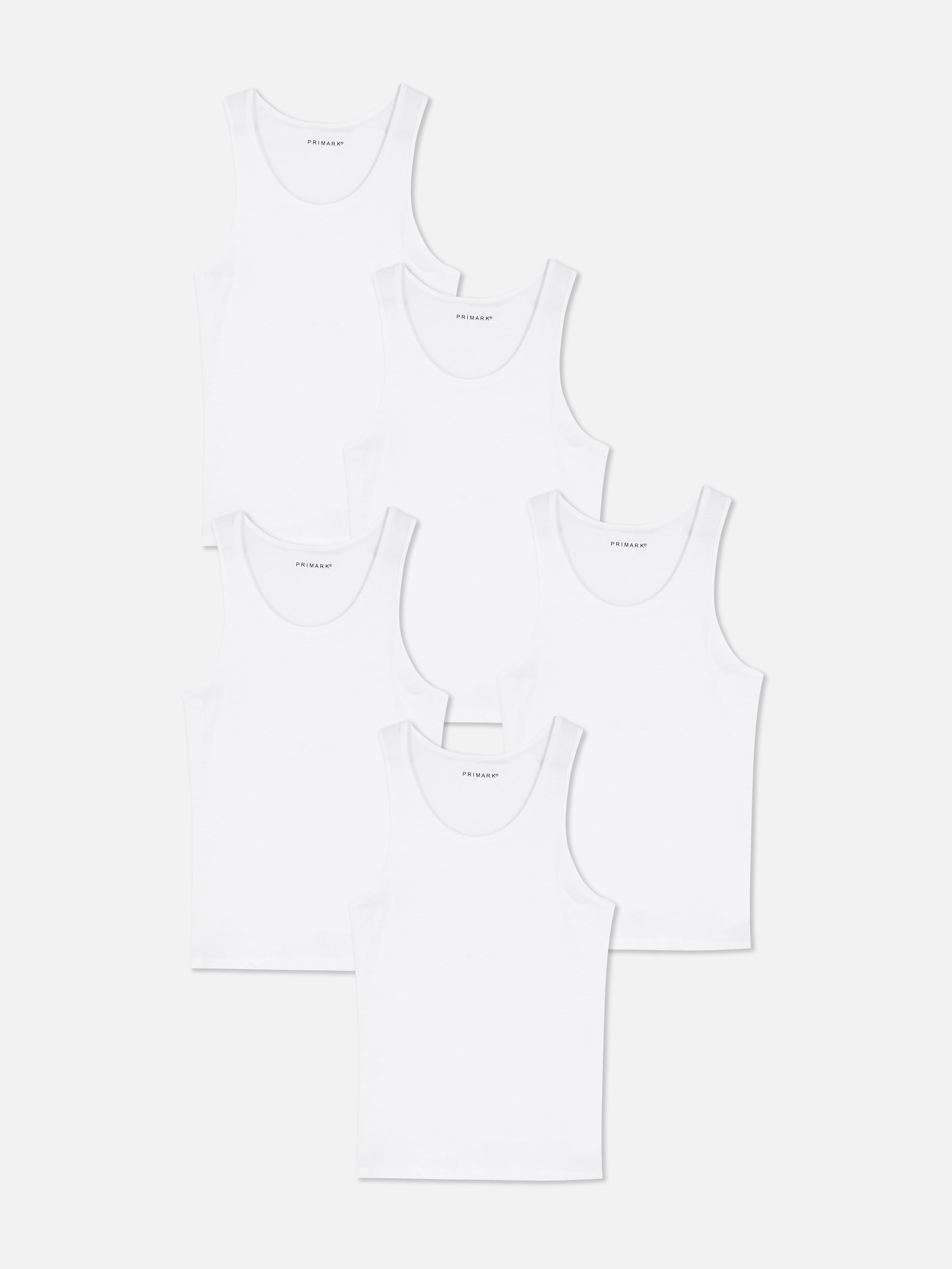 5-Pack Essential Tanks - White