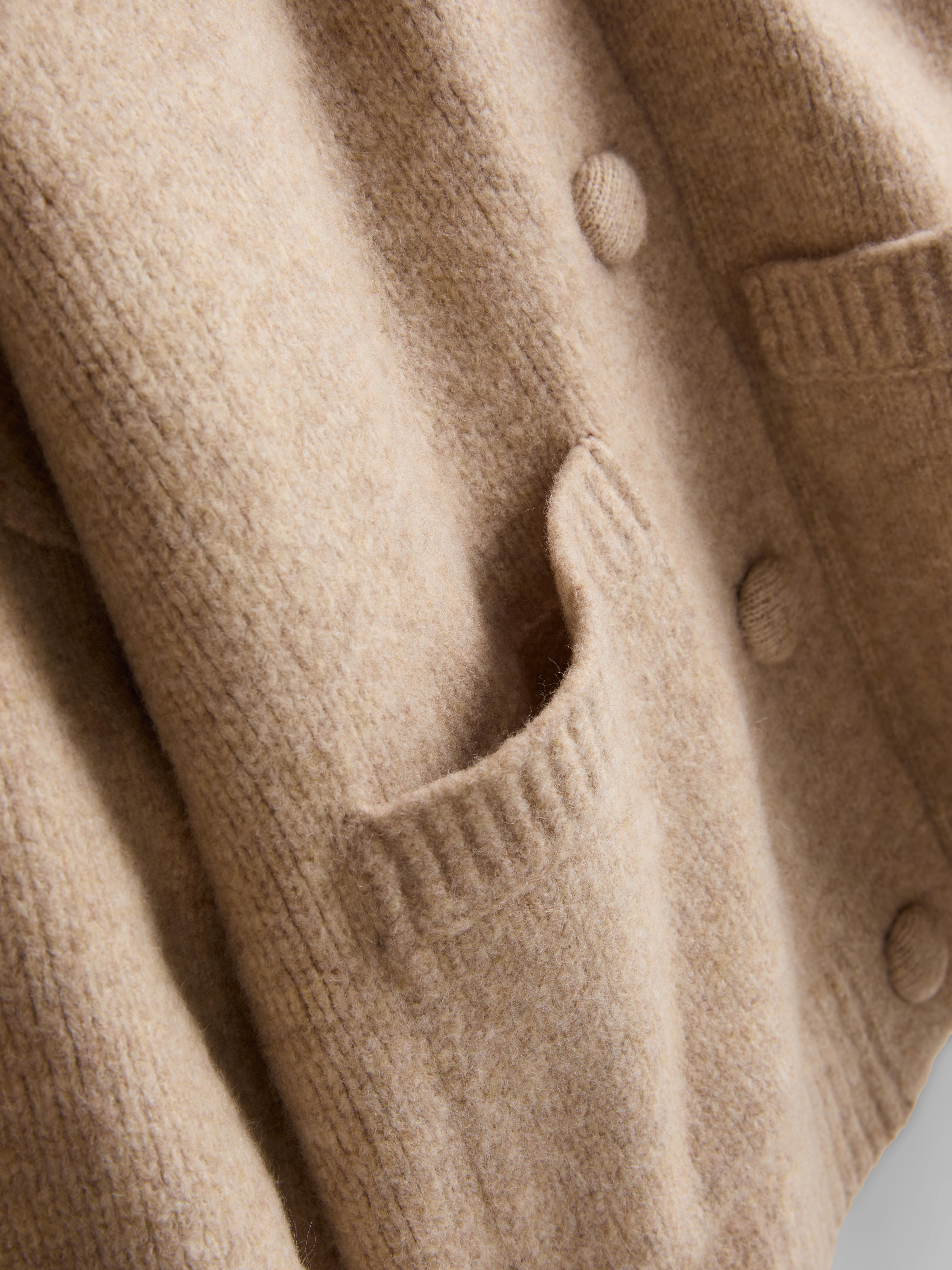 Knitted Bomber Cardigan - Oatmeal
