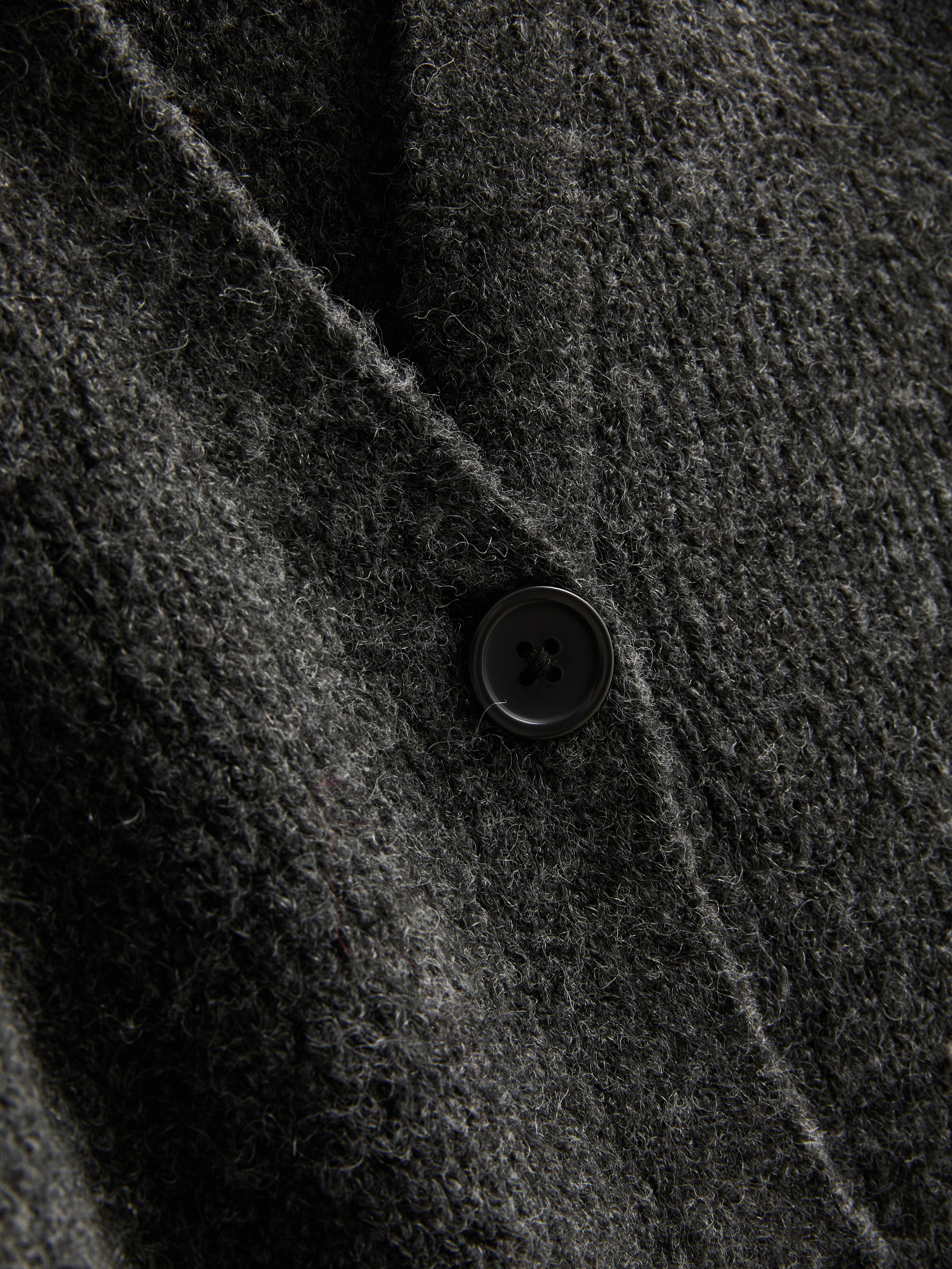 Soft Rib V-Neck Cardigan - Charcoal