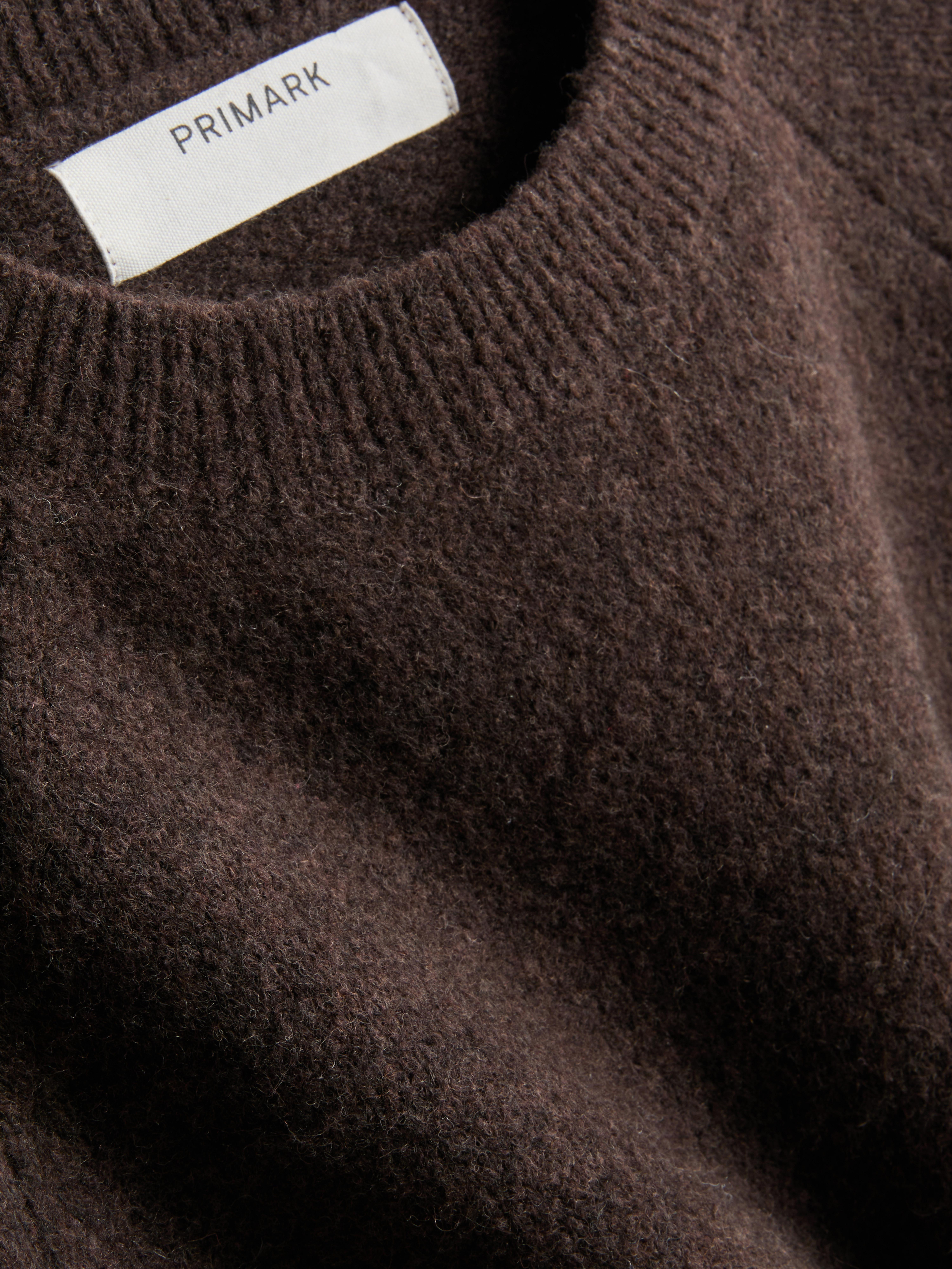 Wool-Blend Knitted Boxy T-Shirt - Chocolate