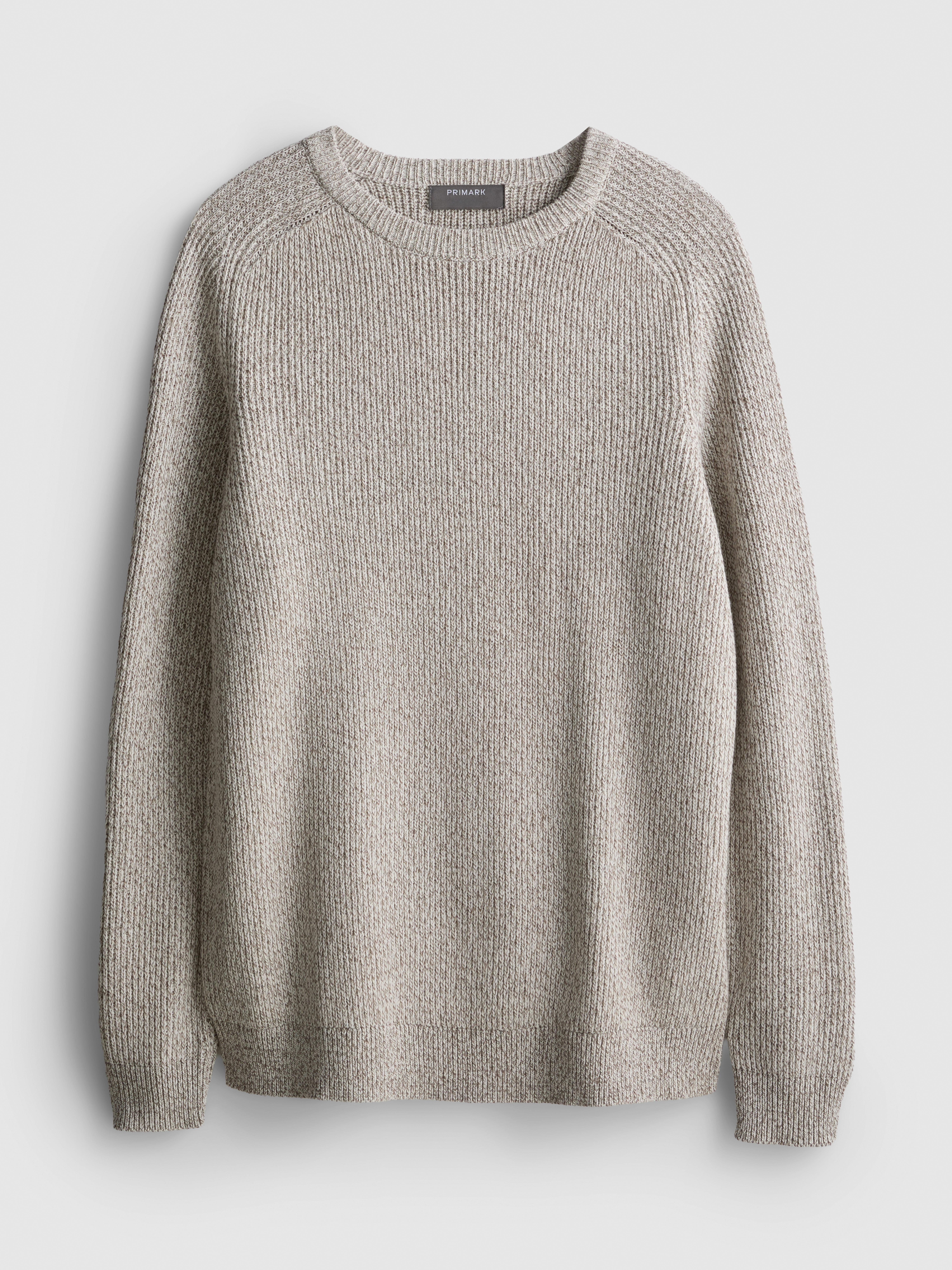 Cotton Rich Crew Neck Sweater - Natural