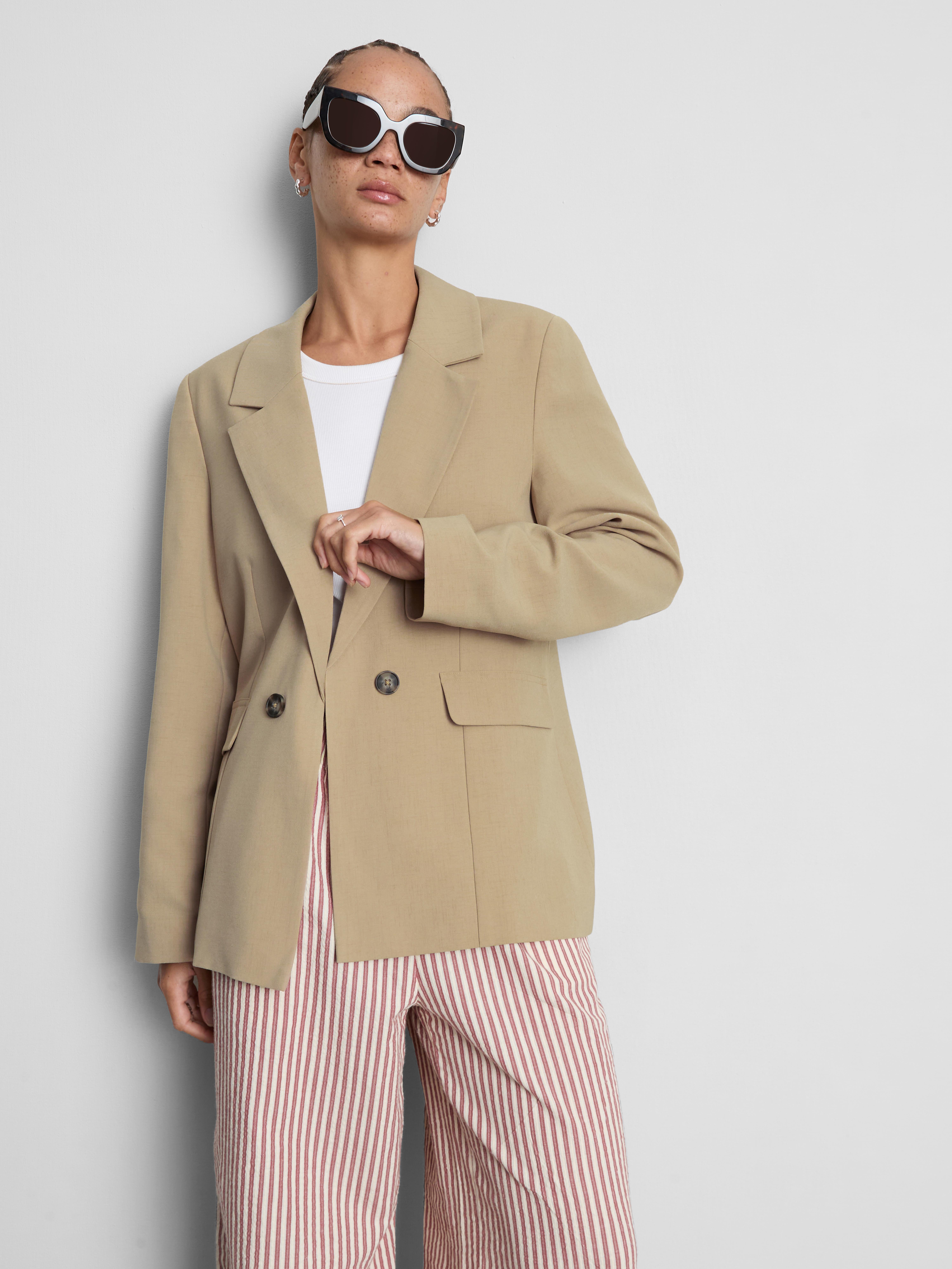 Single Breasted Blazer - Stone