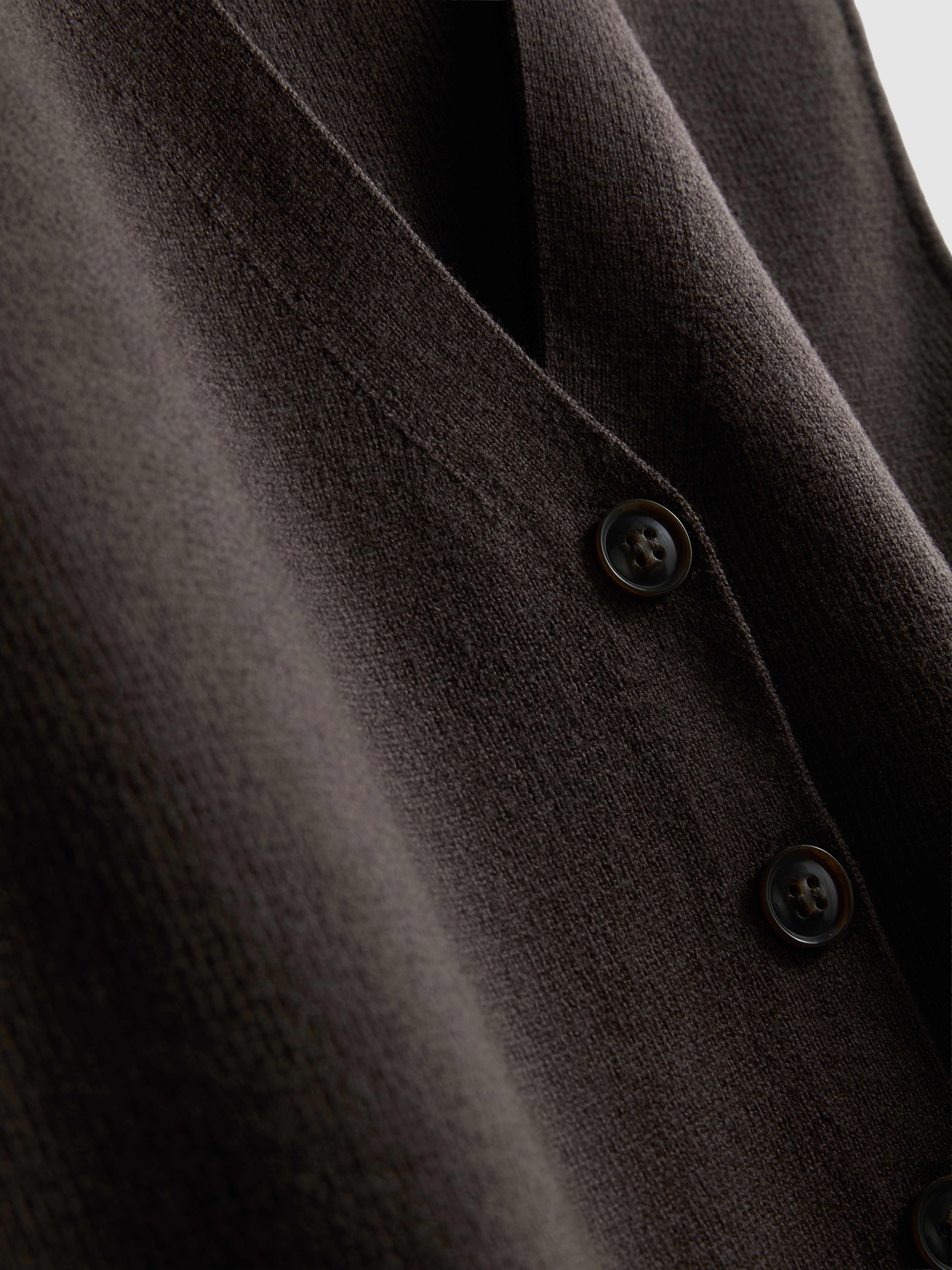 The Edit Knitted Sleeveless Peplum Waistcoat - Chocolate