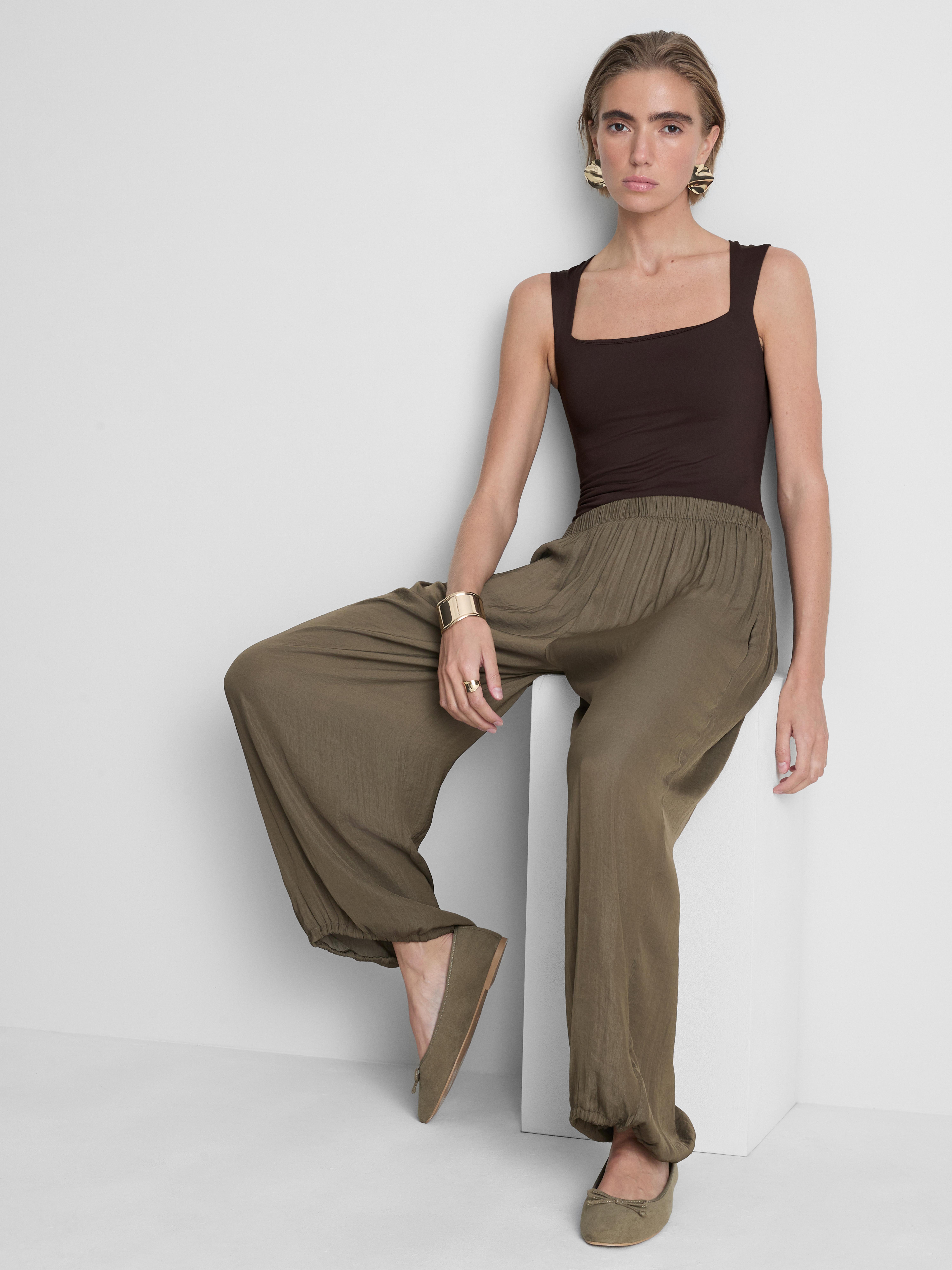 Square Neck Bodysuit - Chocolate