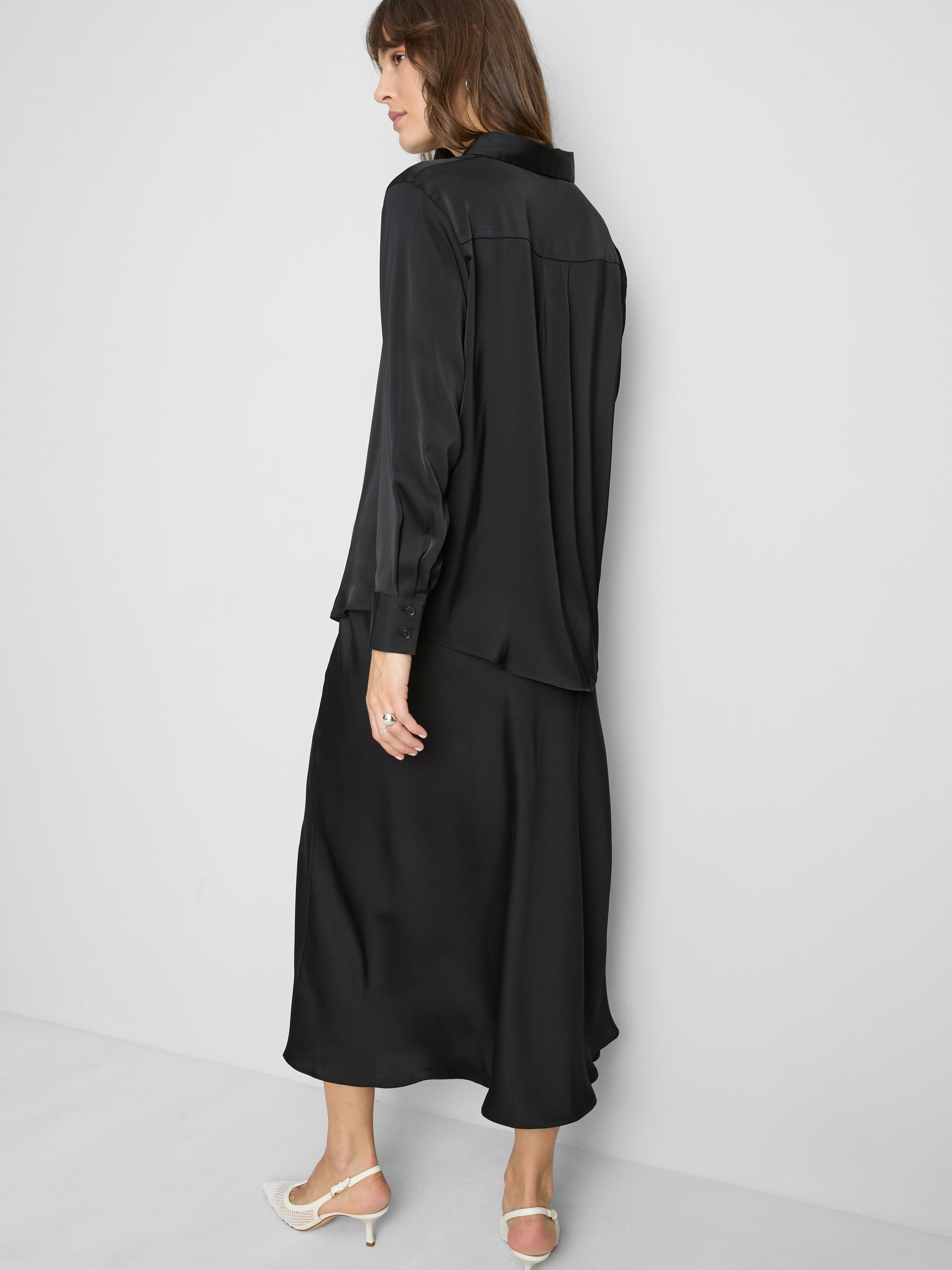 Relaxed Satin Shirt - Black