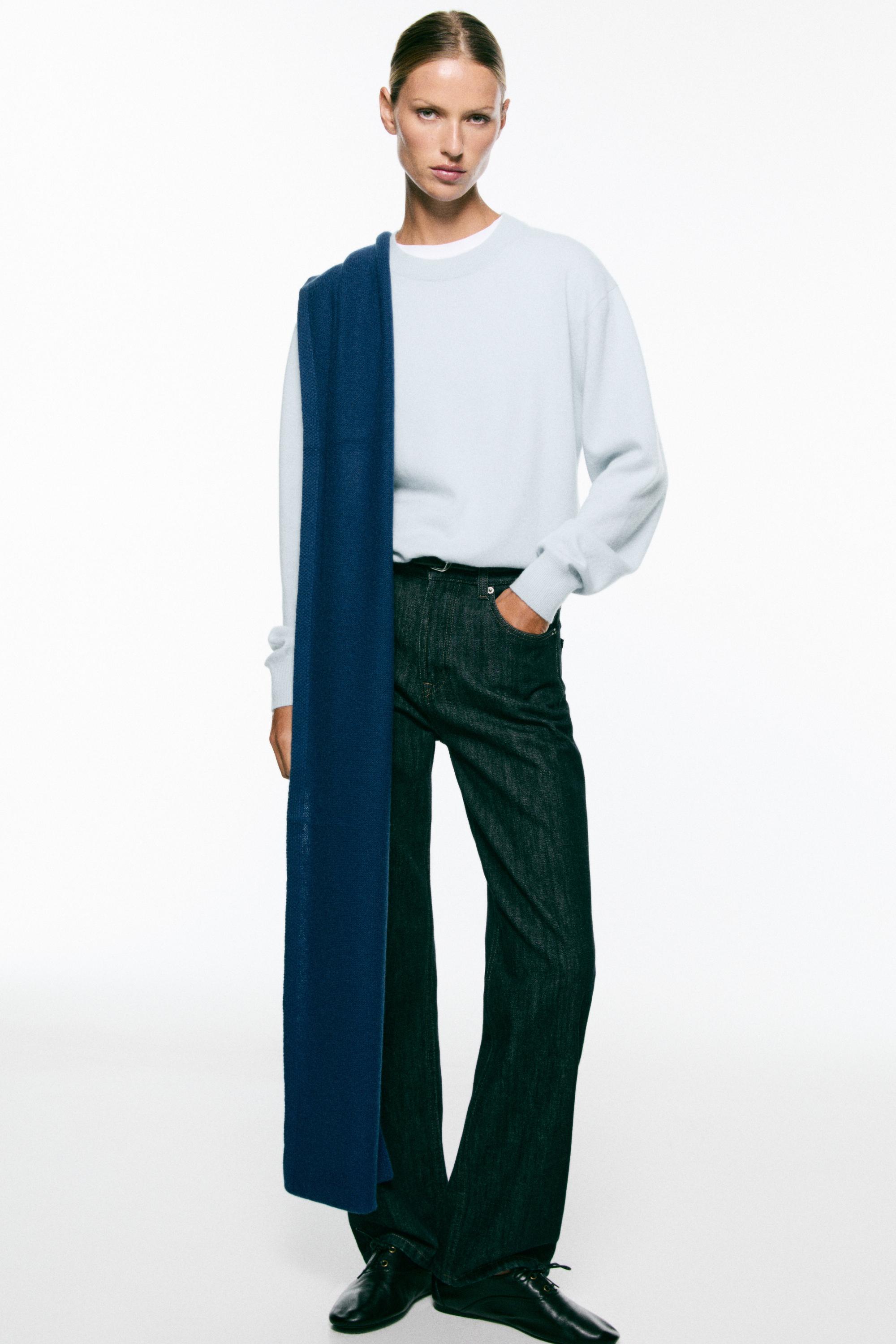 100% cashmere long sleeve sweater - Light blue