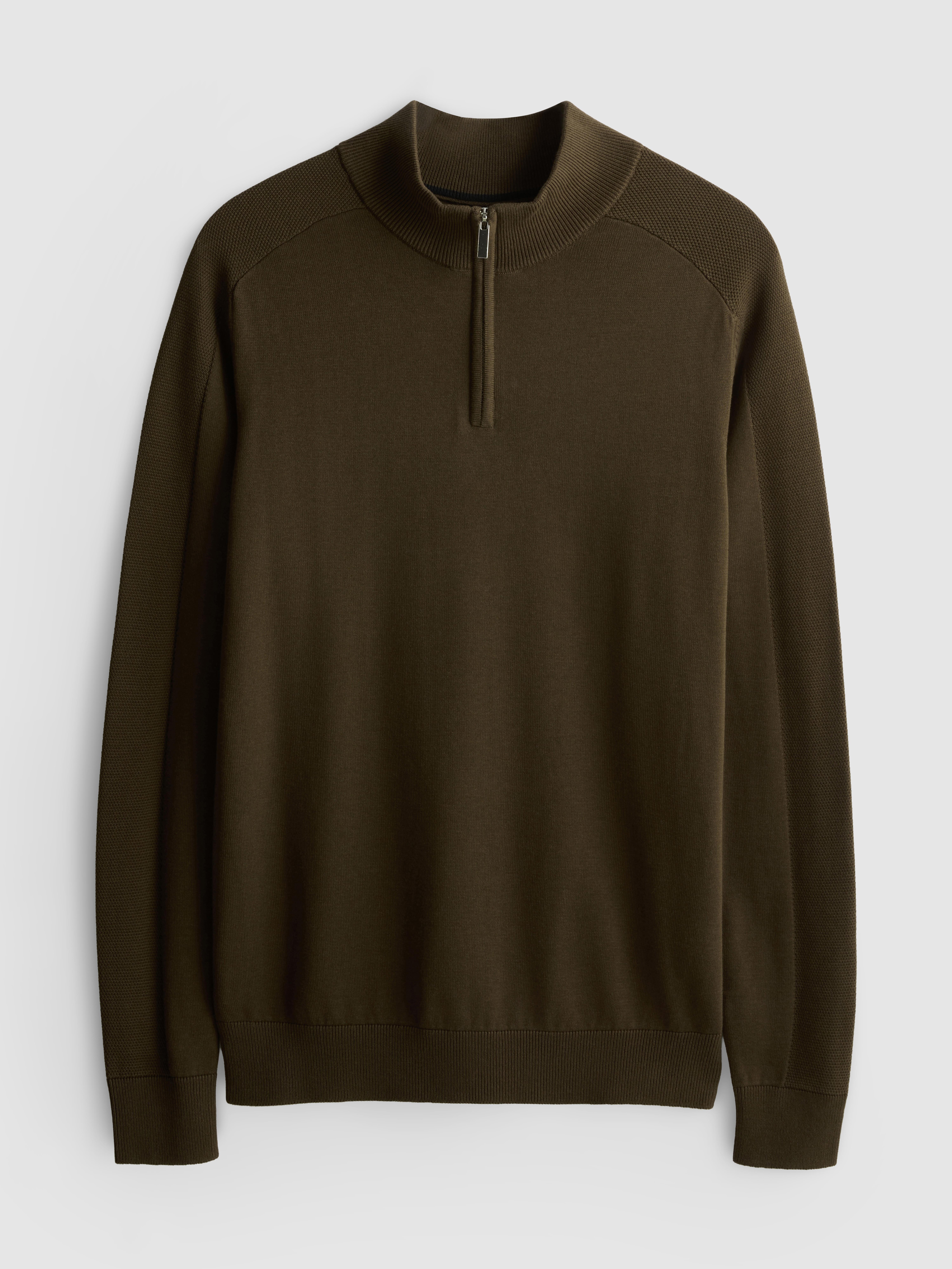 Quarter-Zip Sweater - Olive