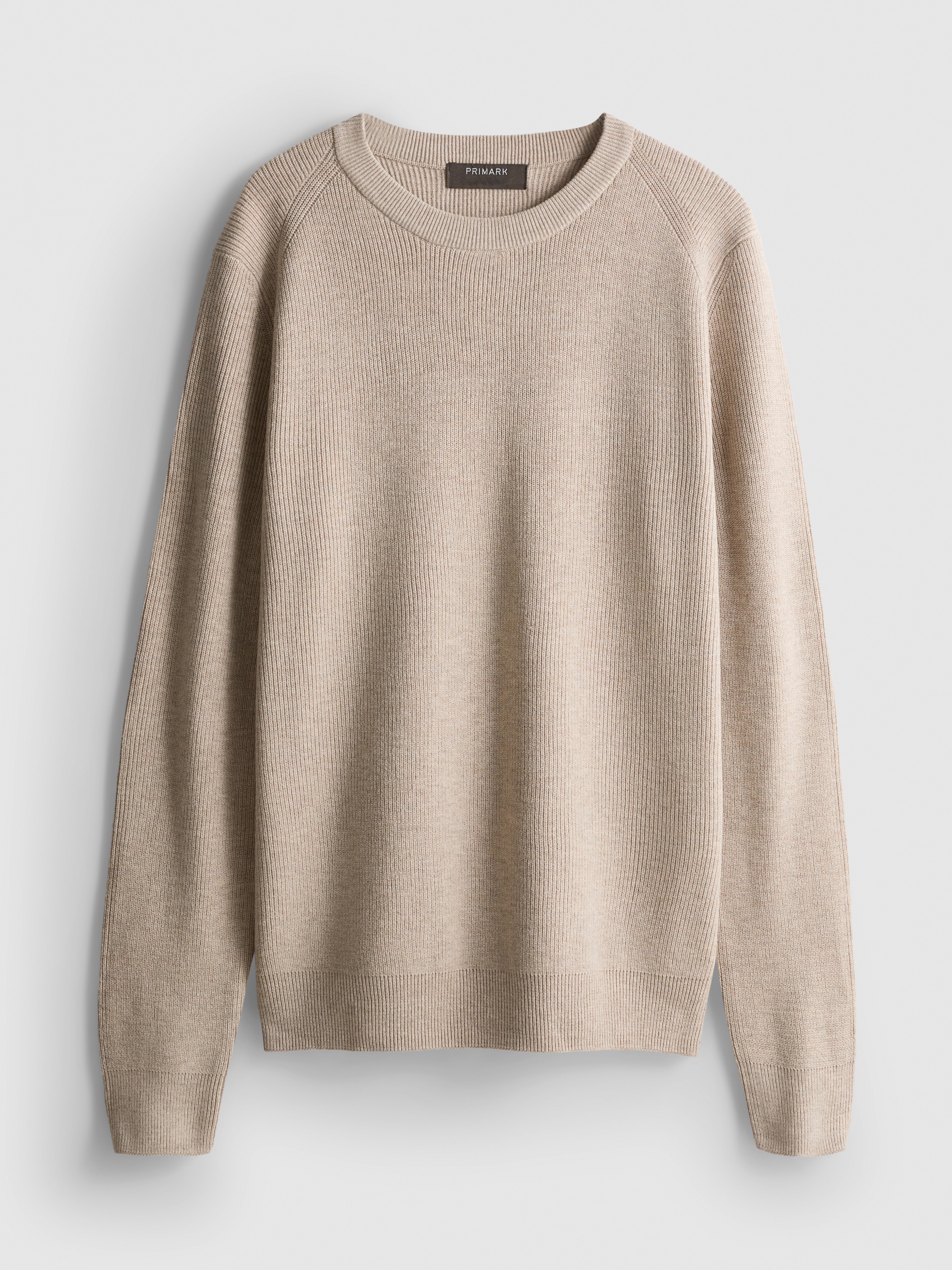 Ribbed Crewneck Sweater - Natural