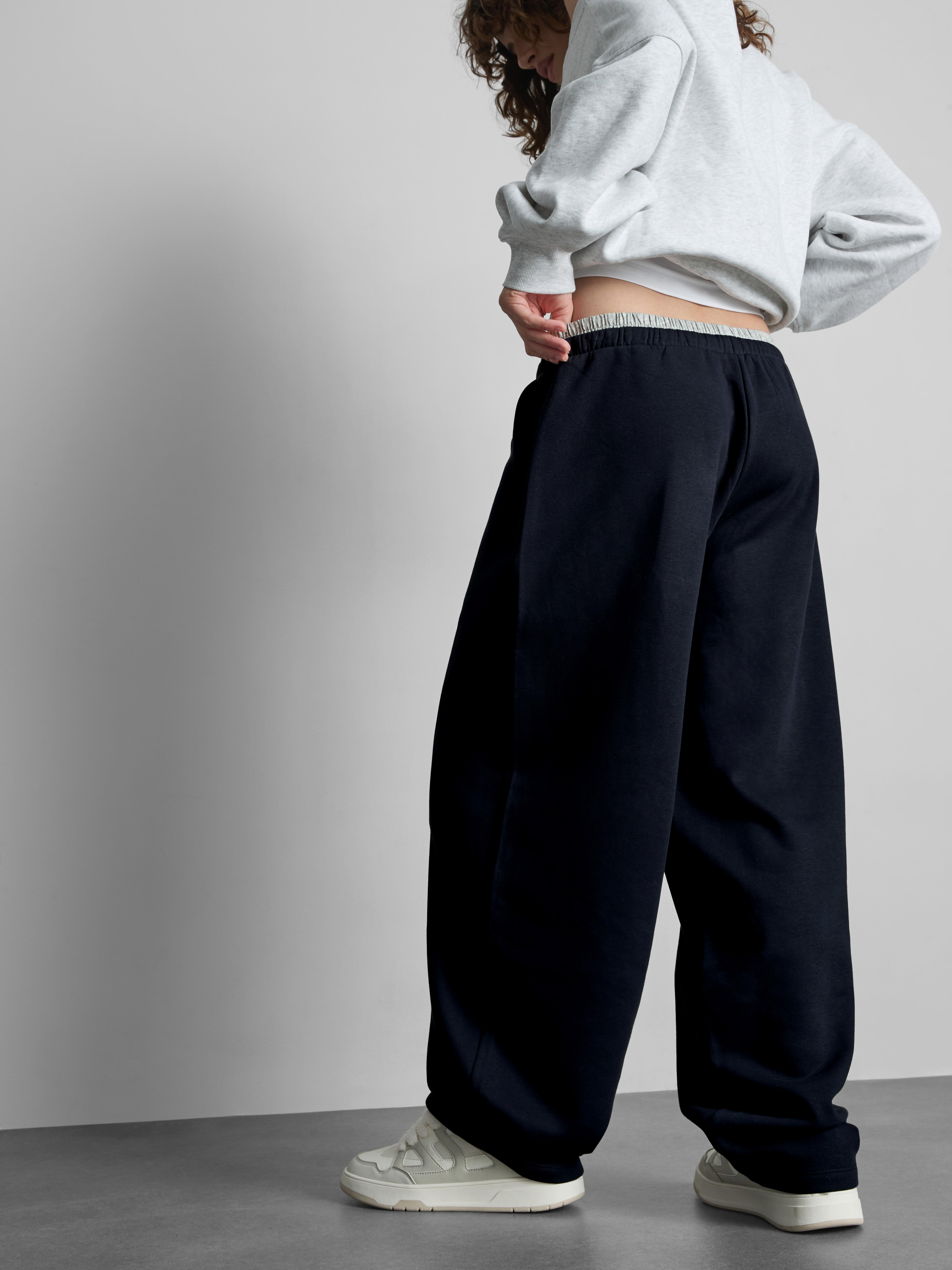 The Primark Scene | Double Waistband Barrel Leg Joggers - Navy
