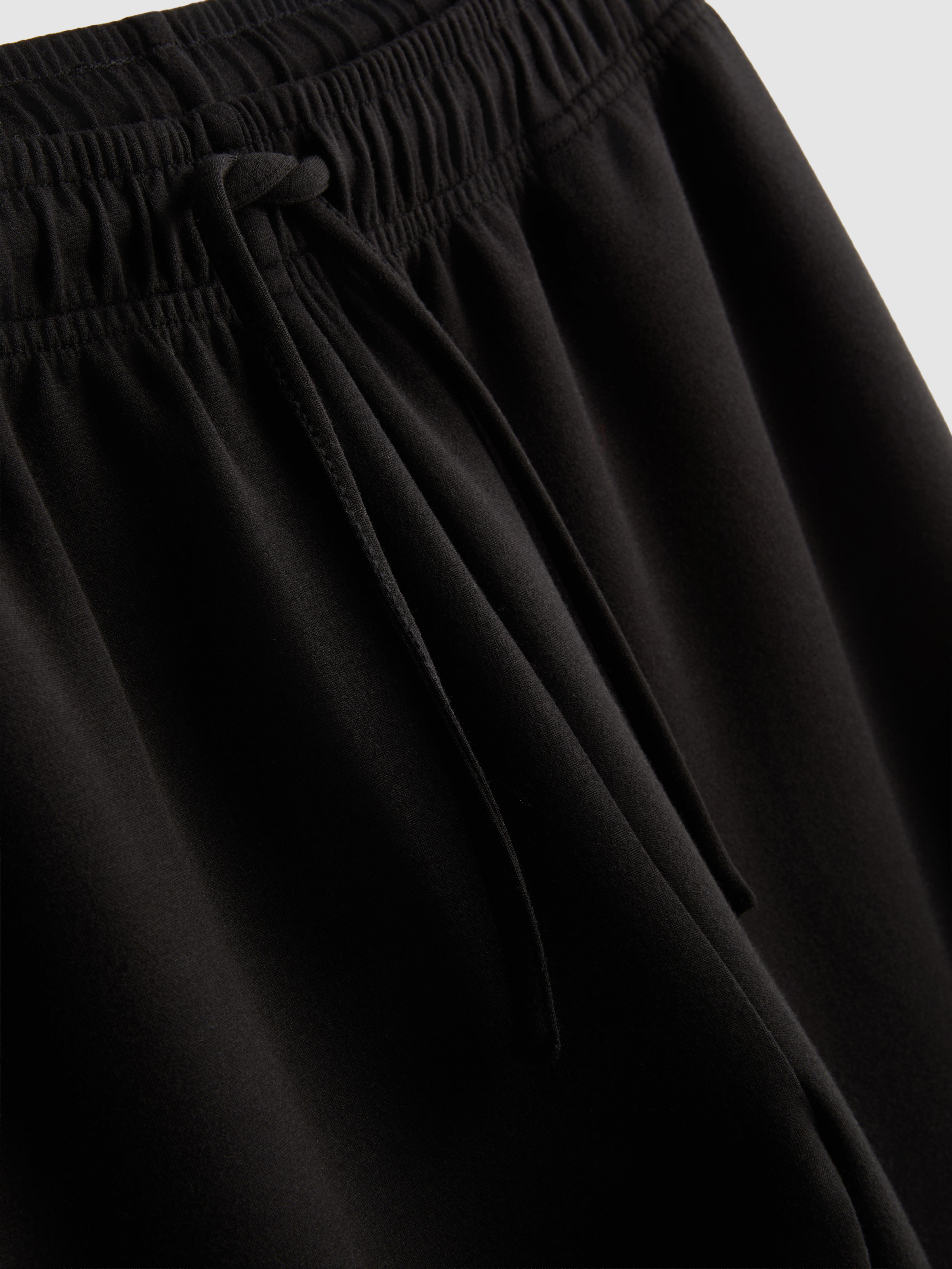 Modal Blend Wide Leg Joggers - Black