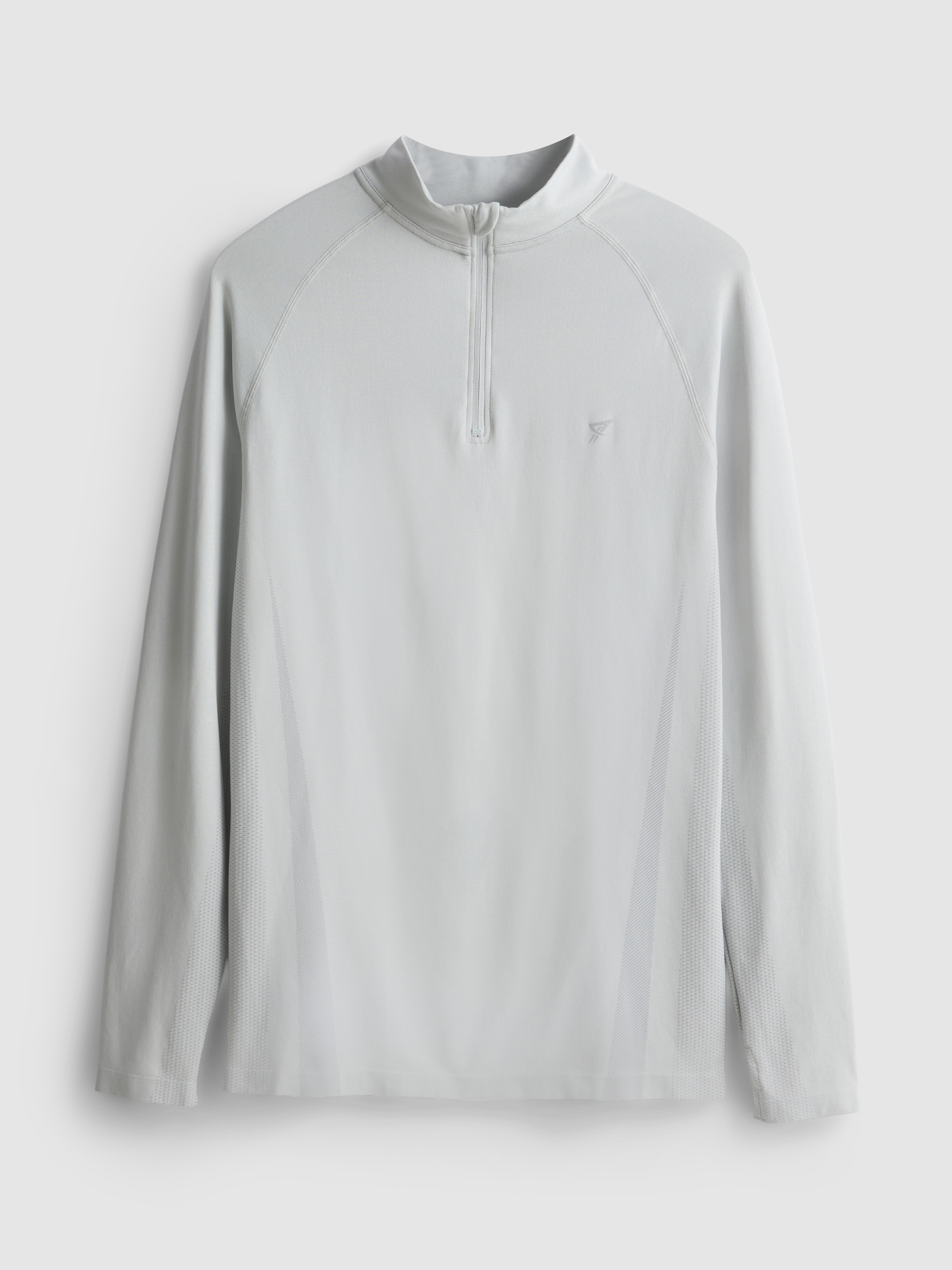 Quarter Zip Gym Top - Gray