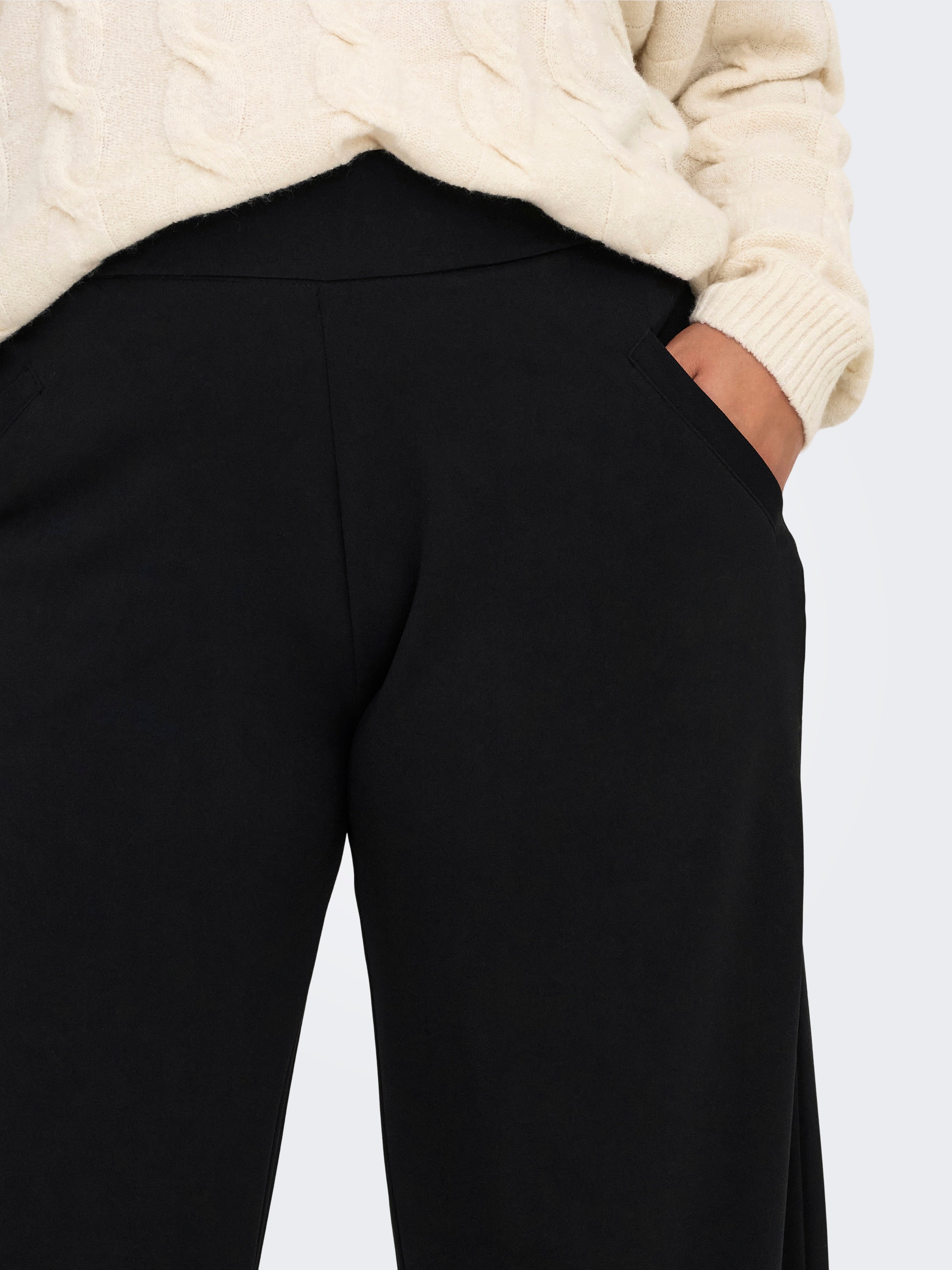 CARSANIA Regular Fit Wide-leg trousers Black
