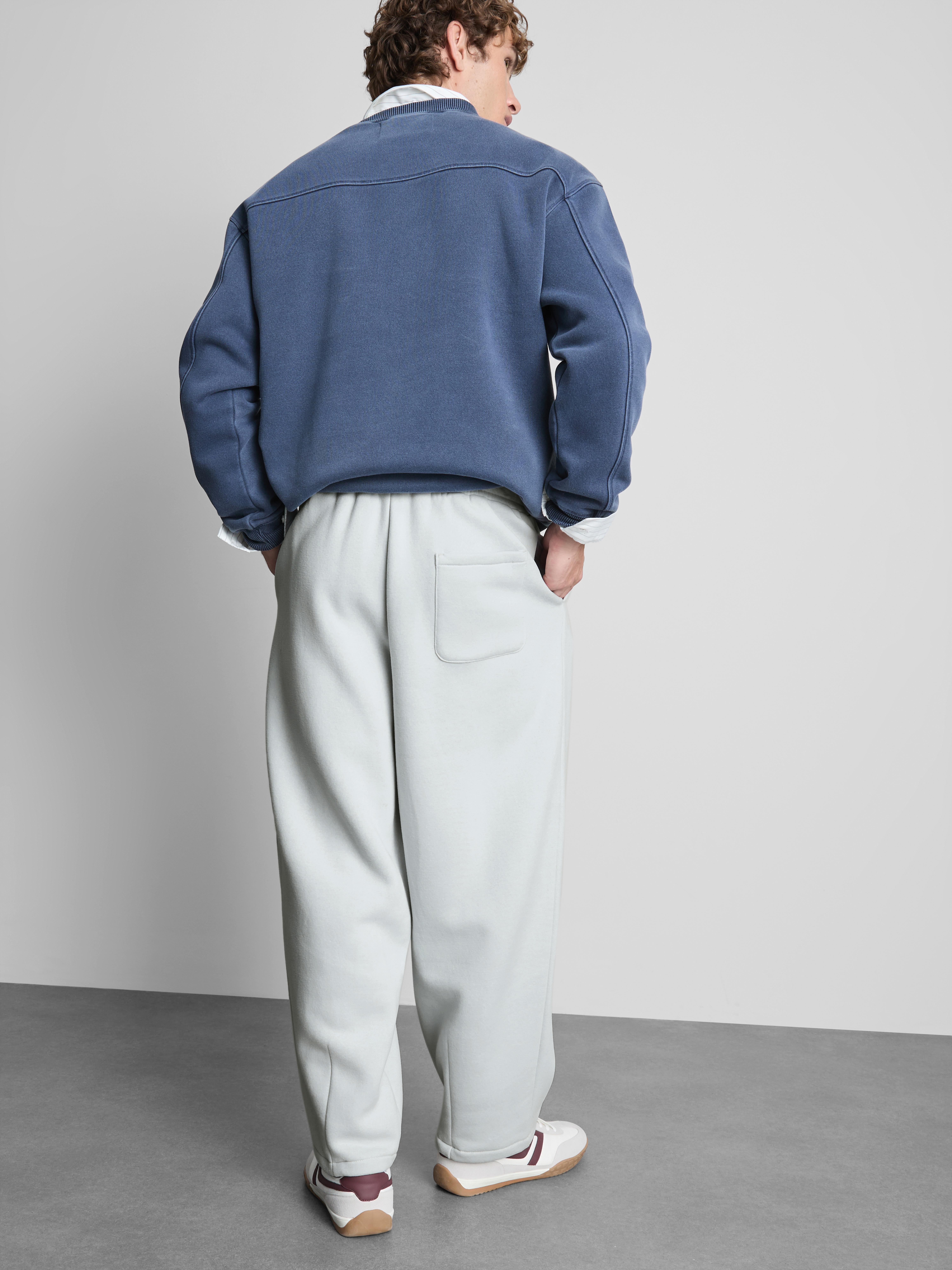 Cotton-Rich Balloon-Fit Joggers - Light Gray