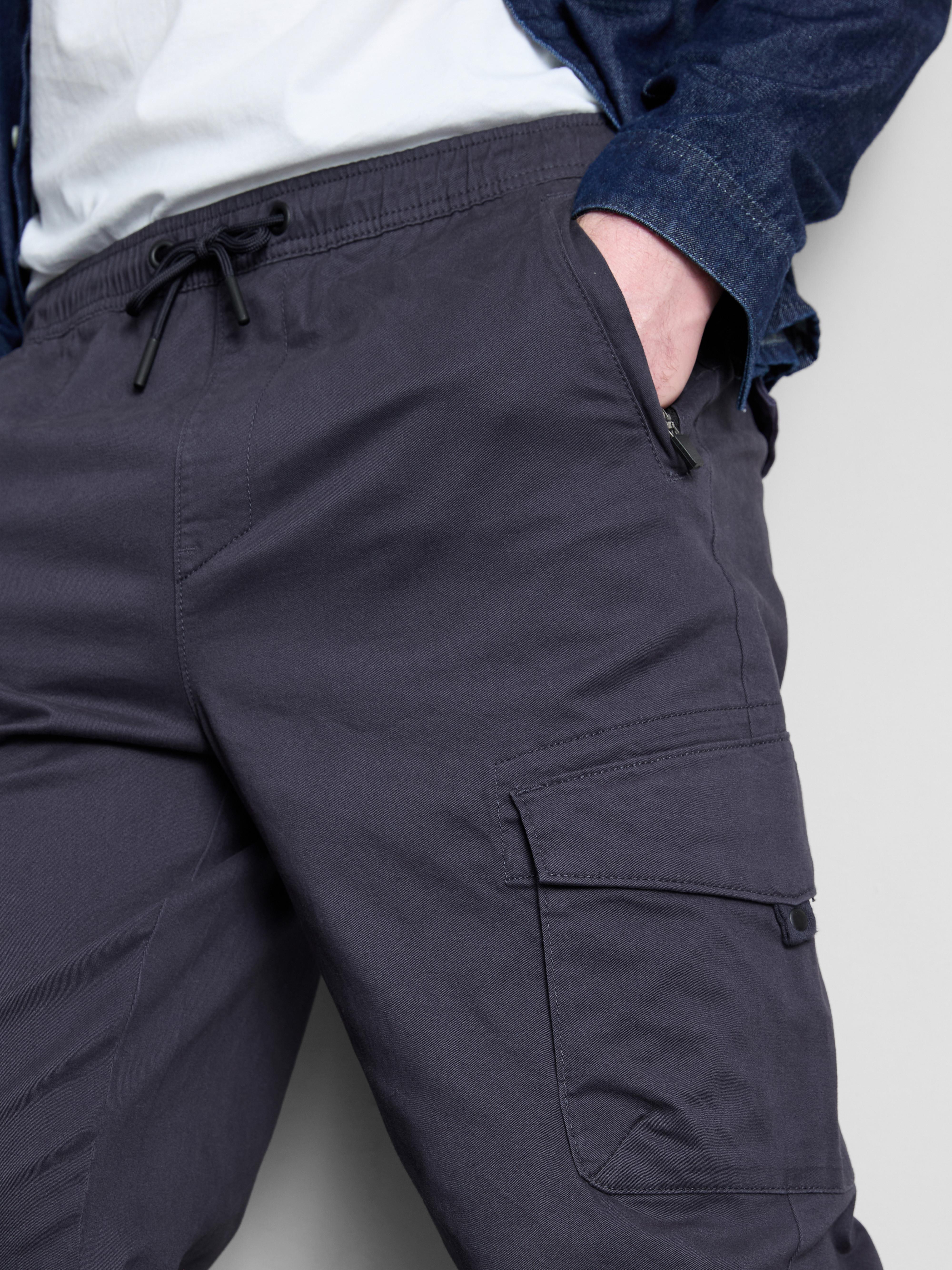 Cuffed Cargo Joggers - Blue