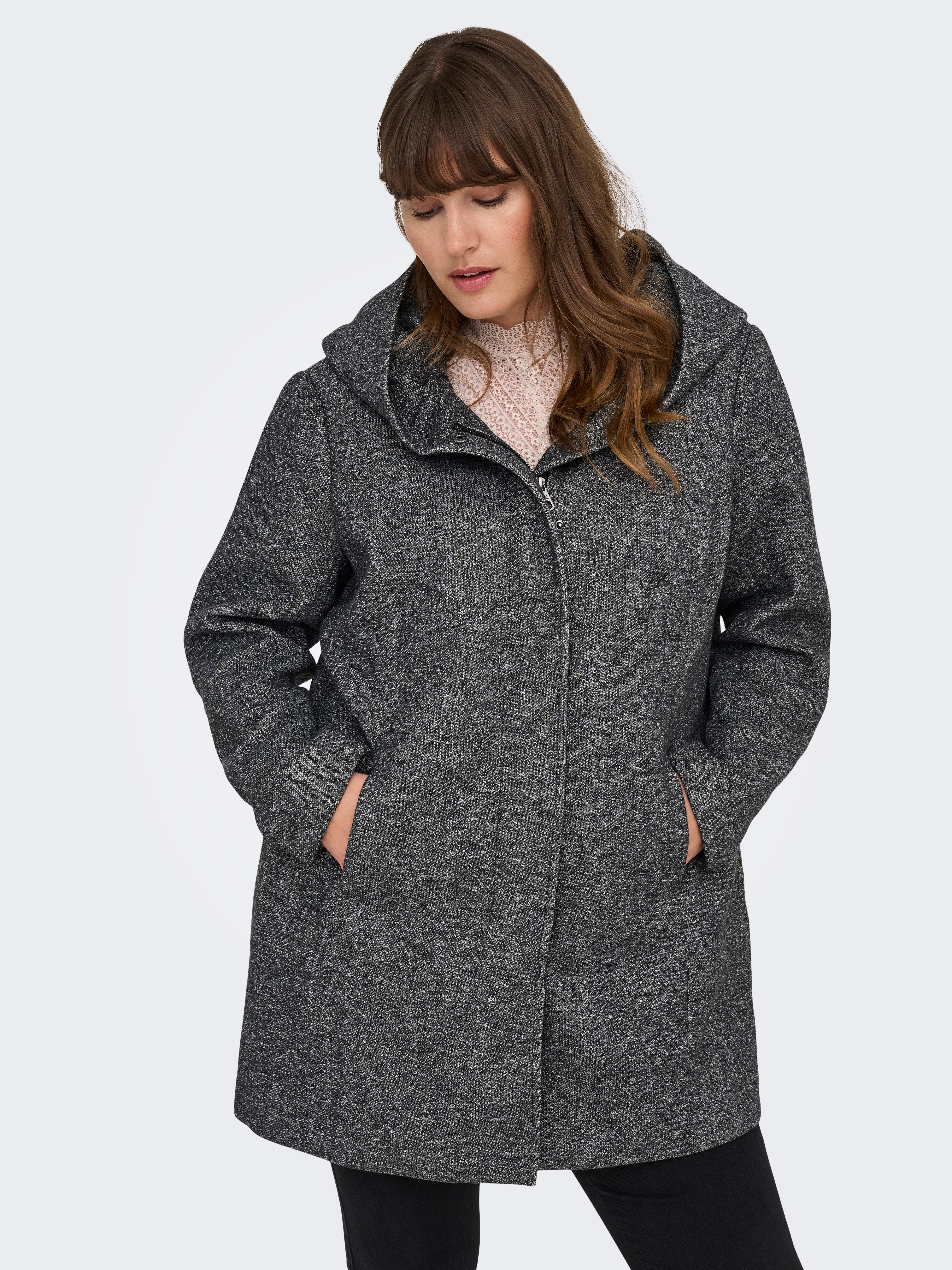 CARSEDONA Coat Dark Grey Melange