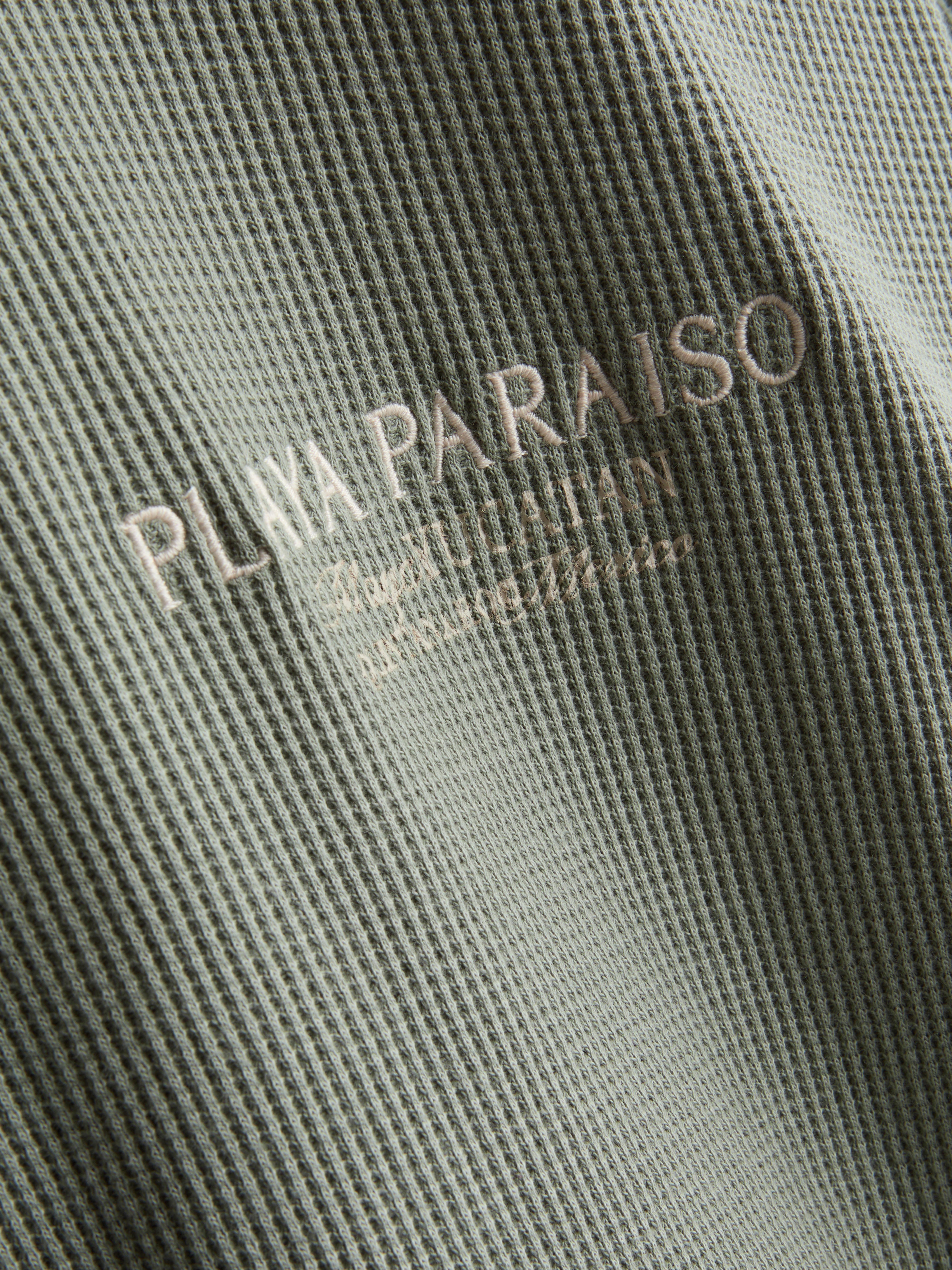 Pure Cotton Waffle T-Shirt - Green