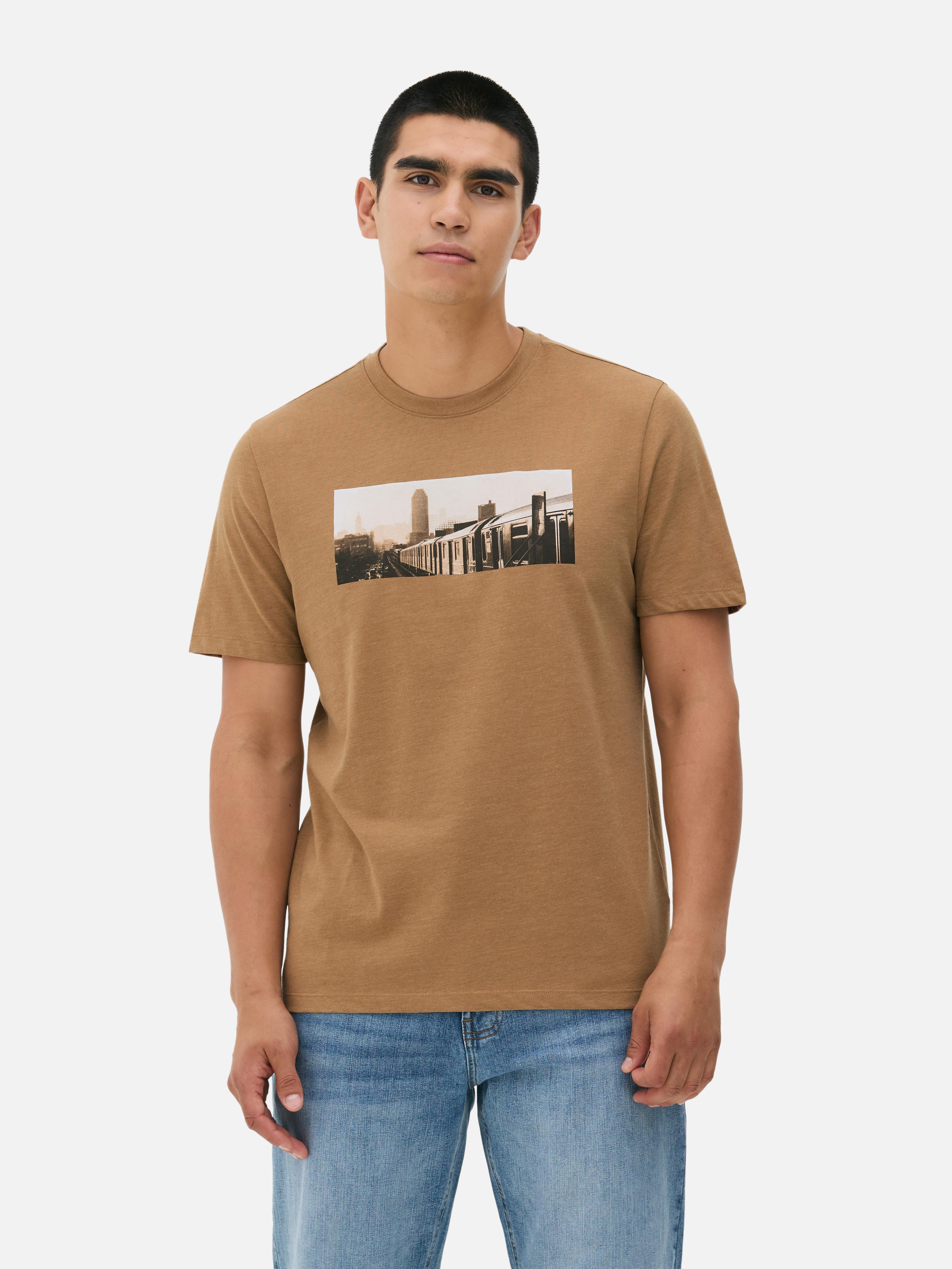 Short-Sleeve Photo T-Shirt - Mustard