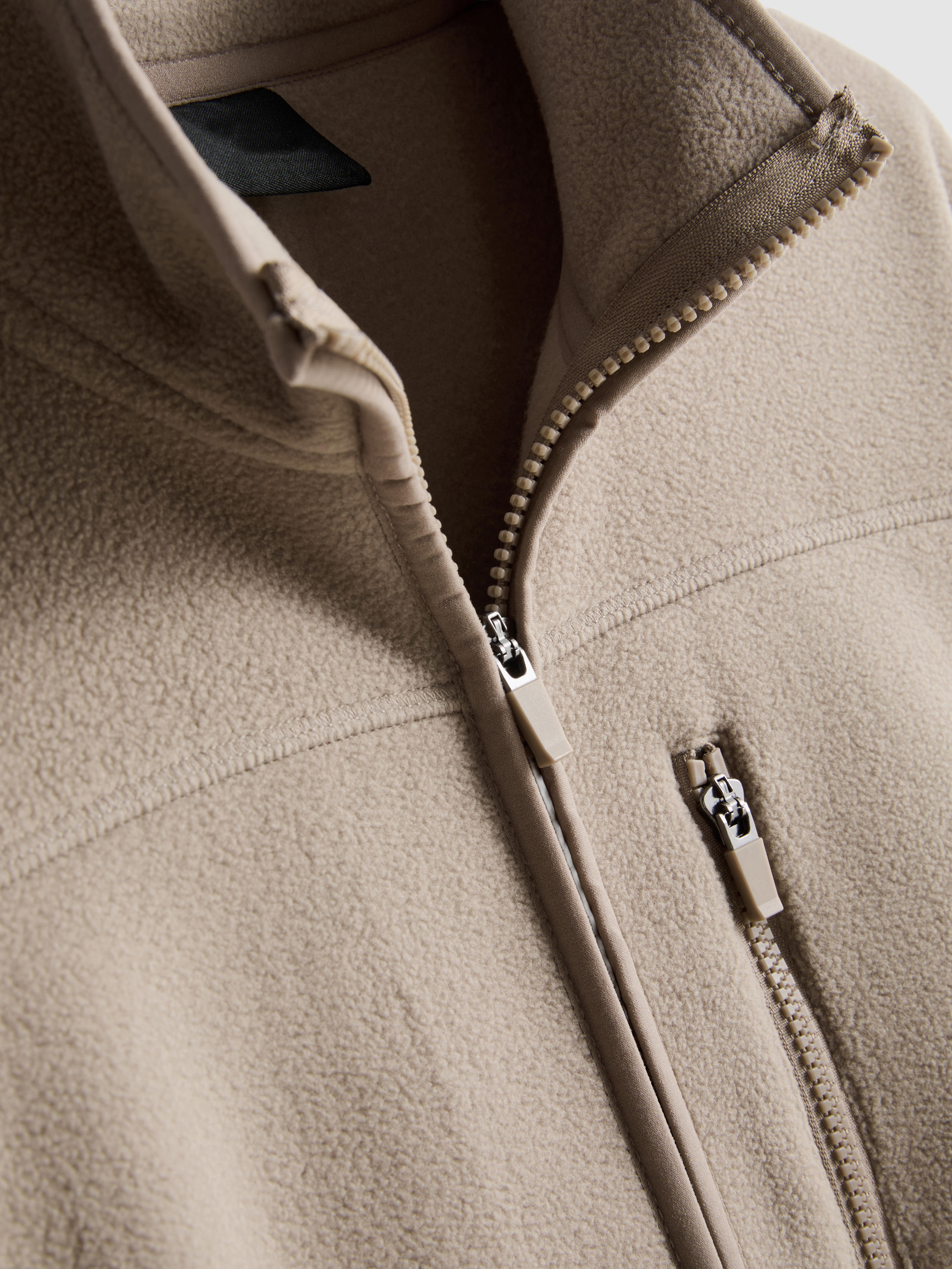 Zip-Up Fleece Jacket - Stone