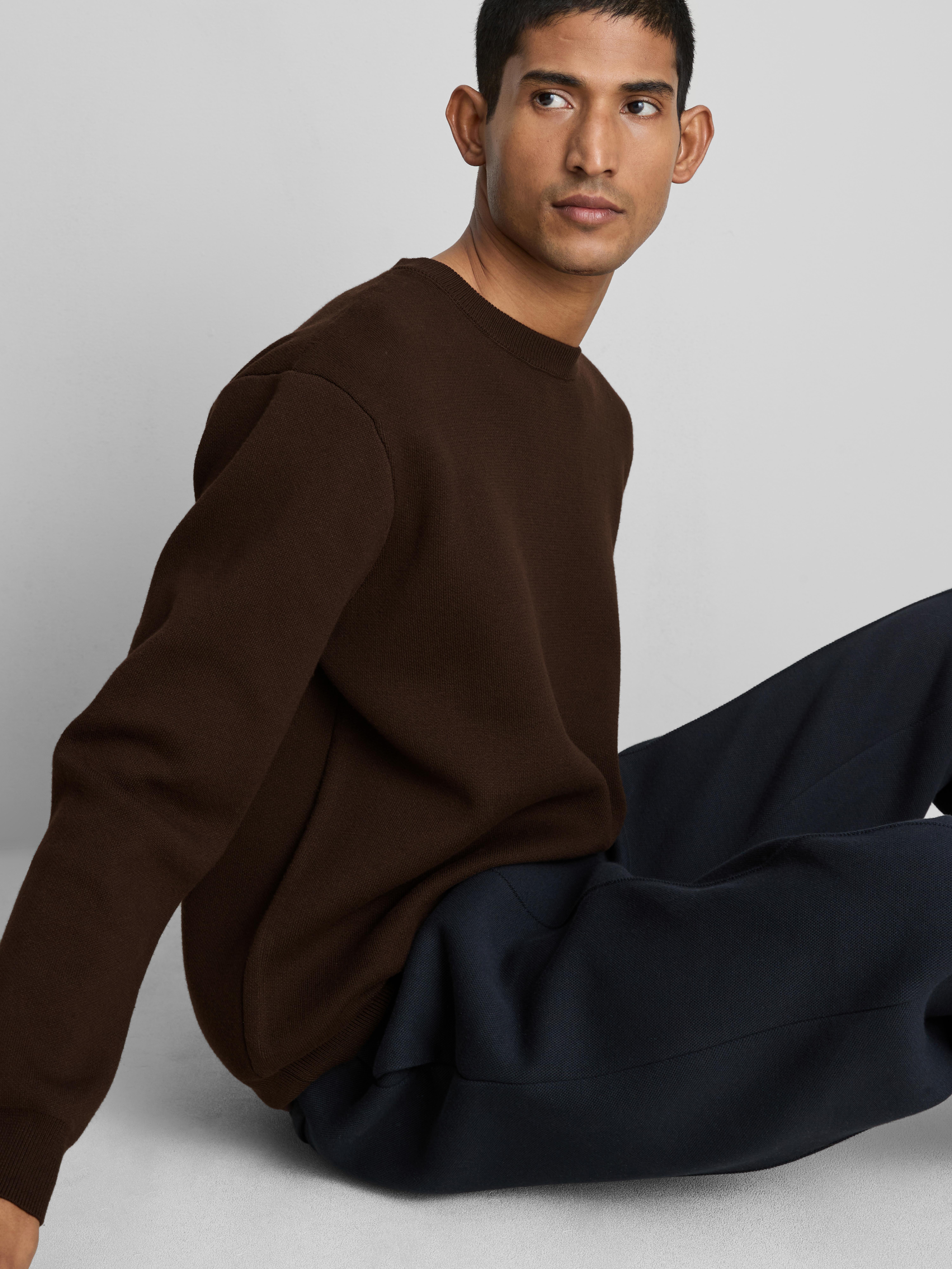 Crew Neck Sweater - Brown