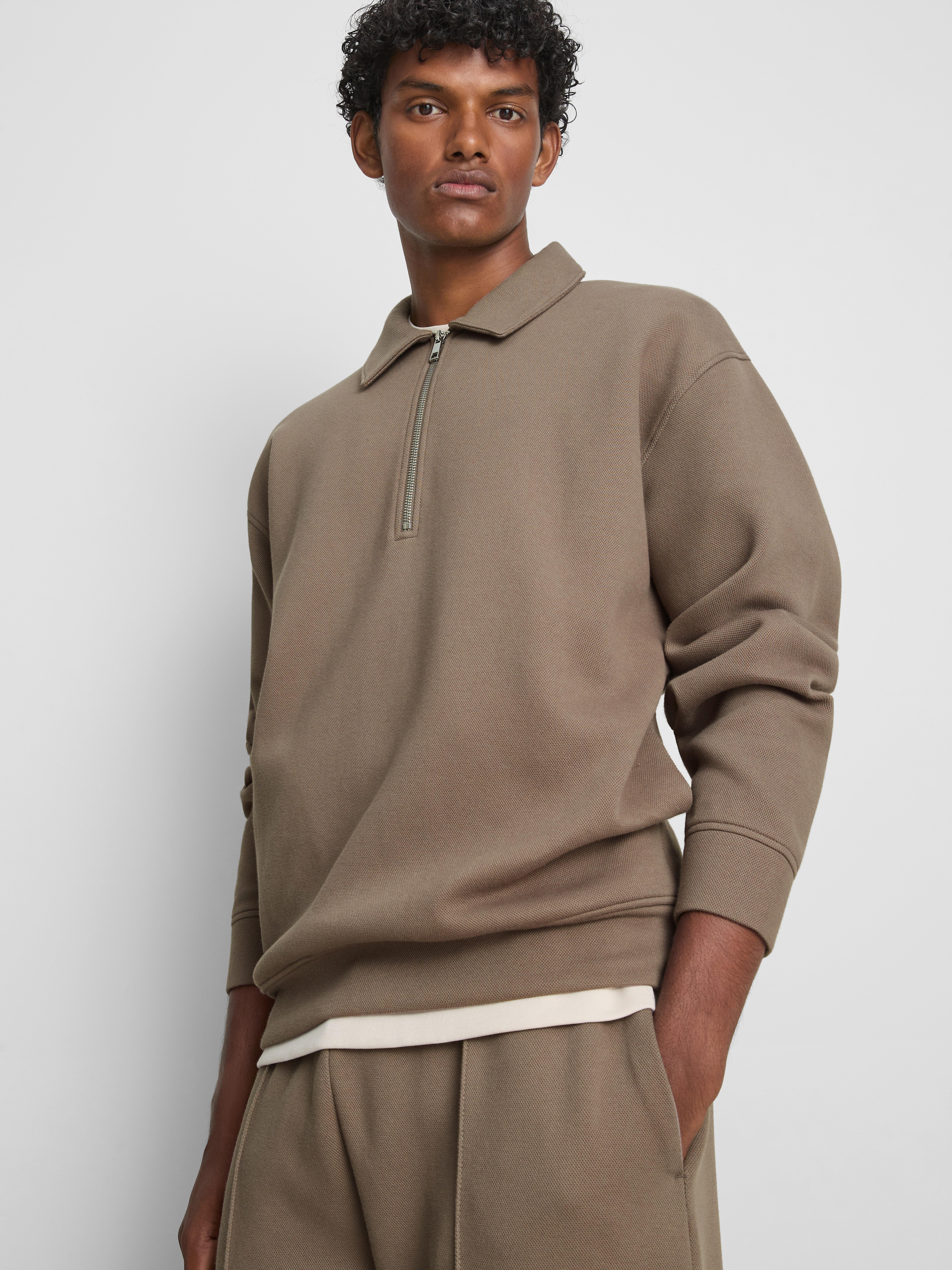 The Edit Quarter Zip Sweatshirt - Stone