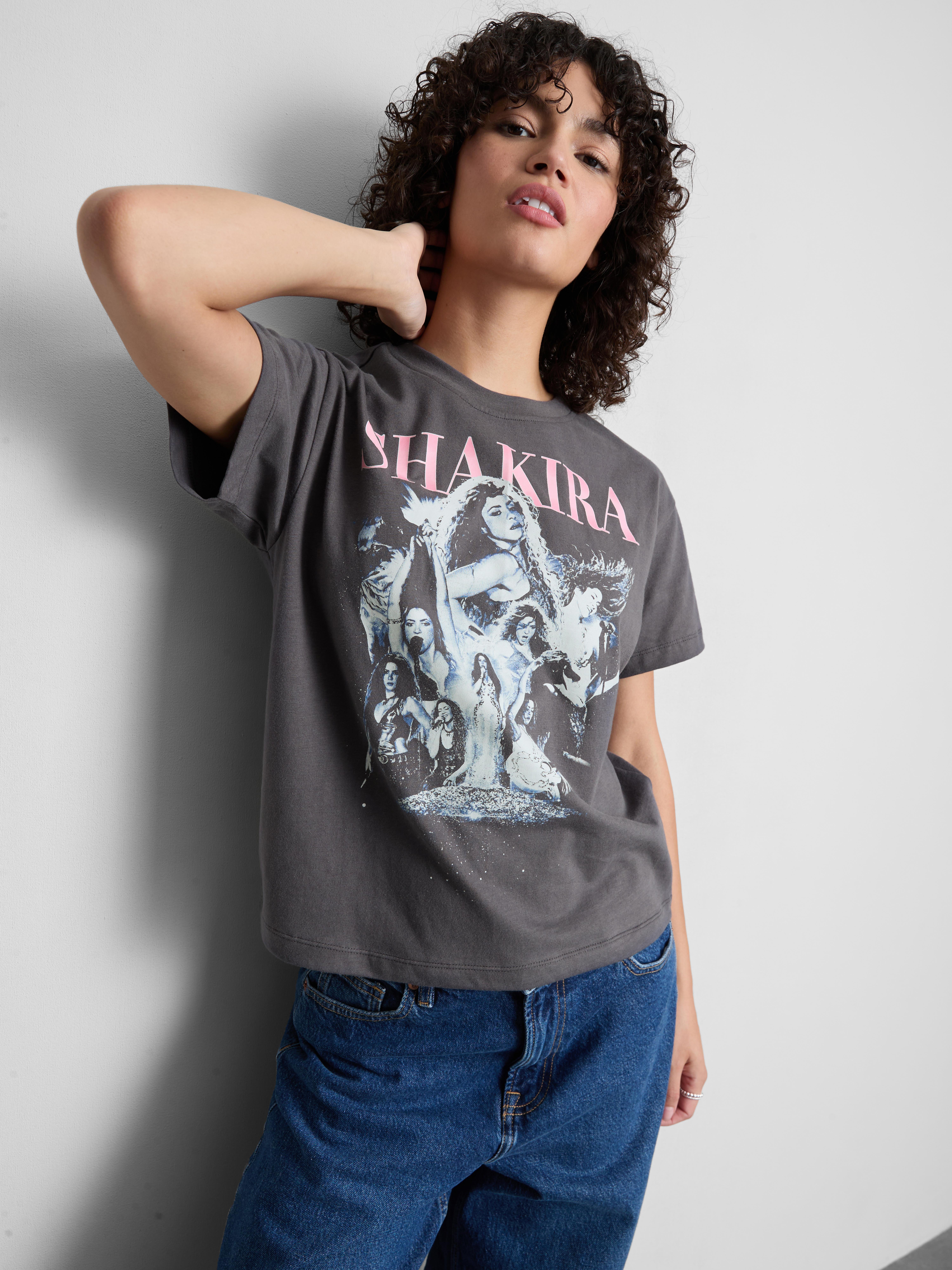 Shakira Pure Cotton Graphic Tee - Black