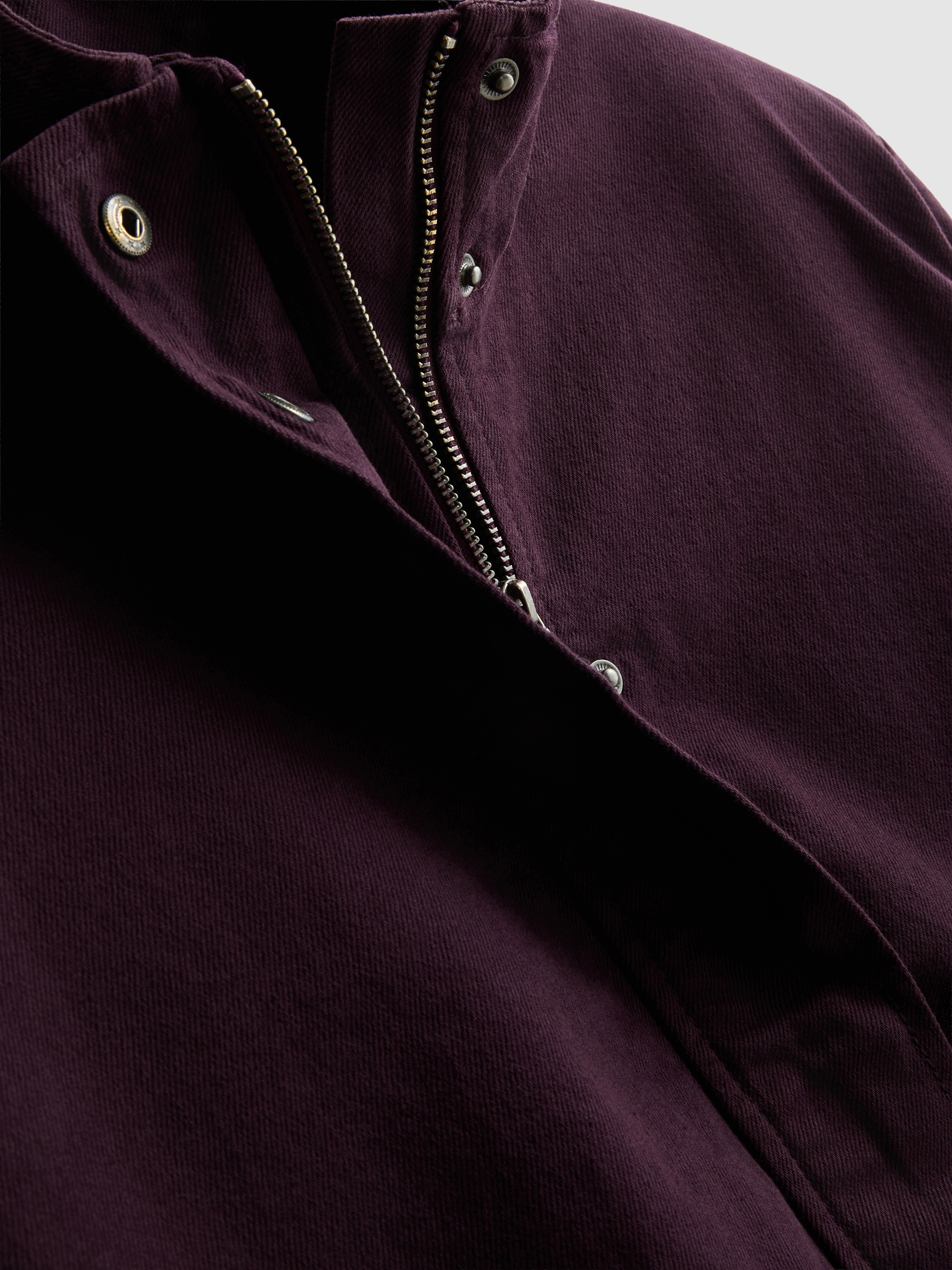 Paula Echevarría Funnel Neck Denim Jacket - Plum