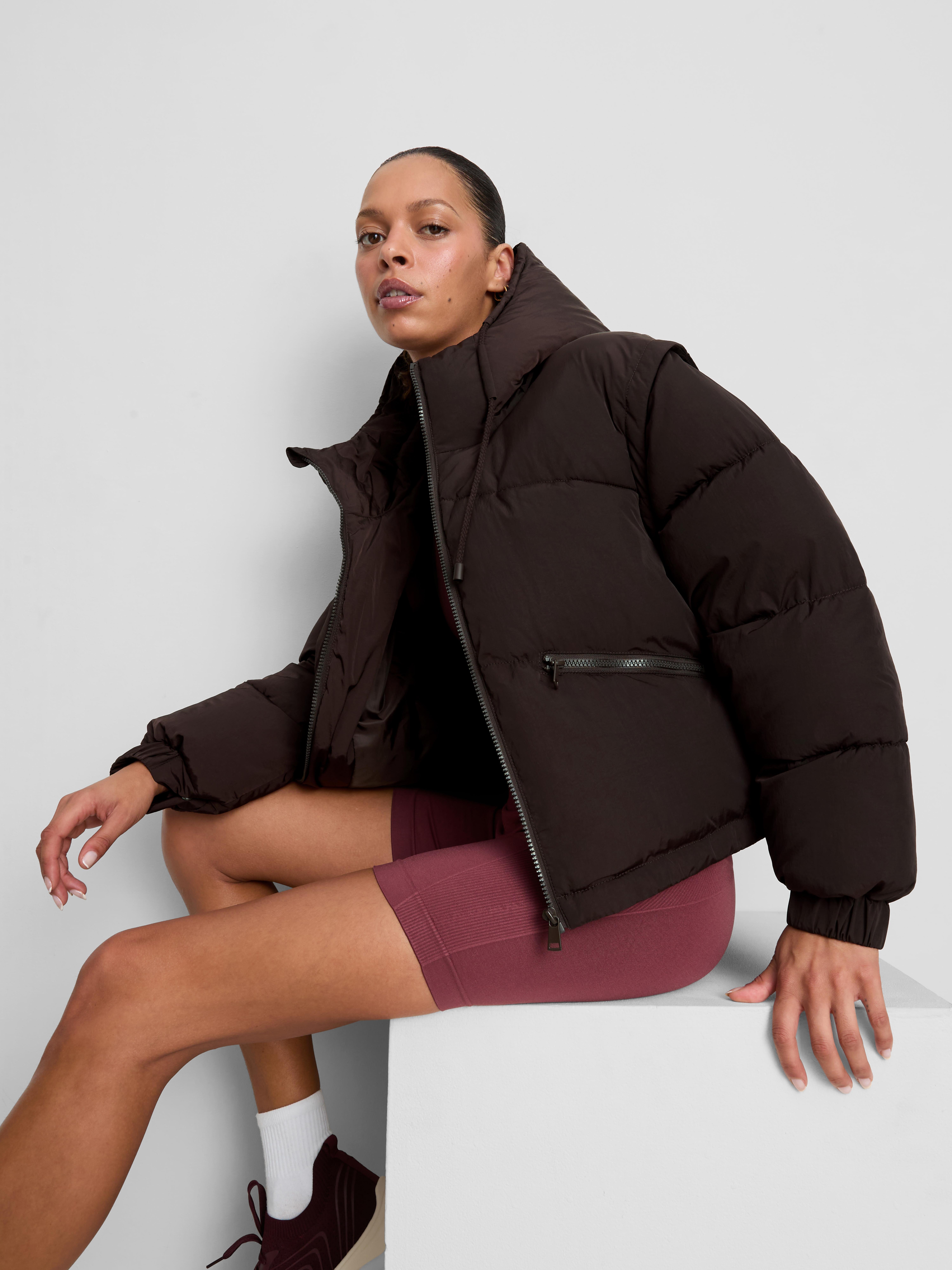 Quilted Puffer Jacket - Dark Purple