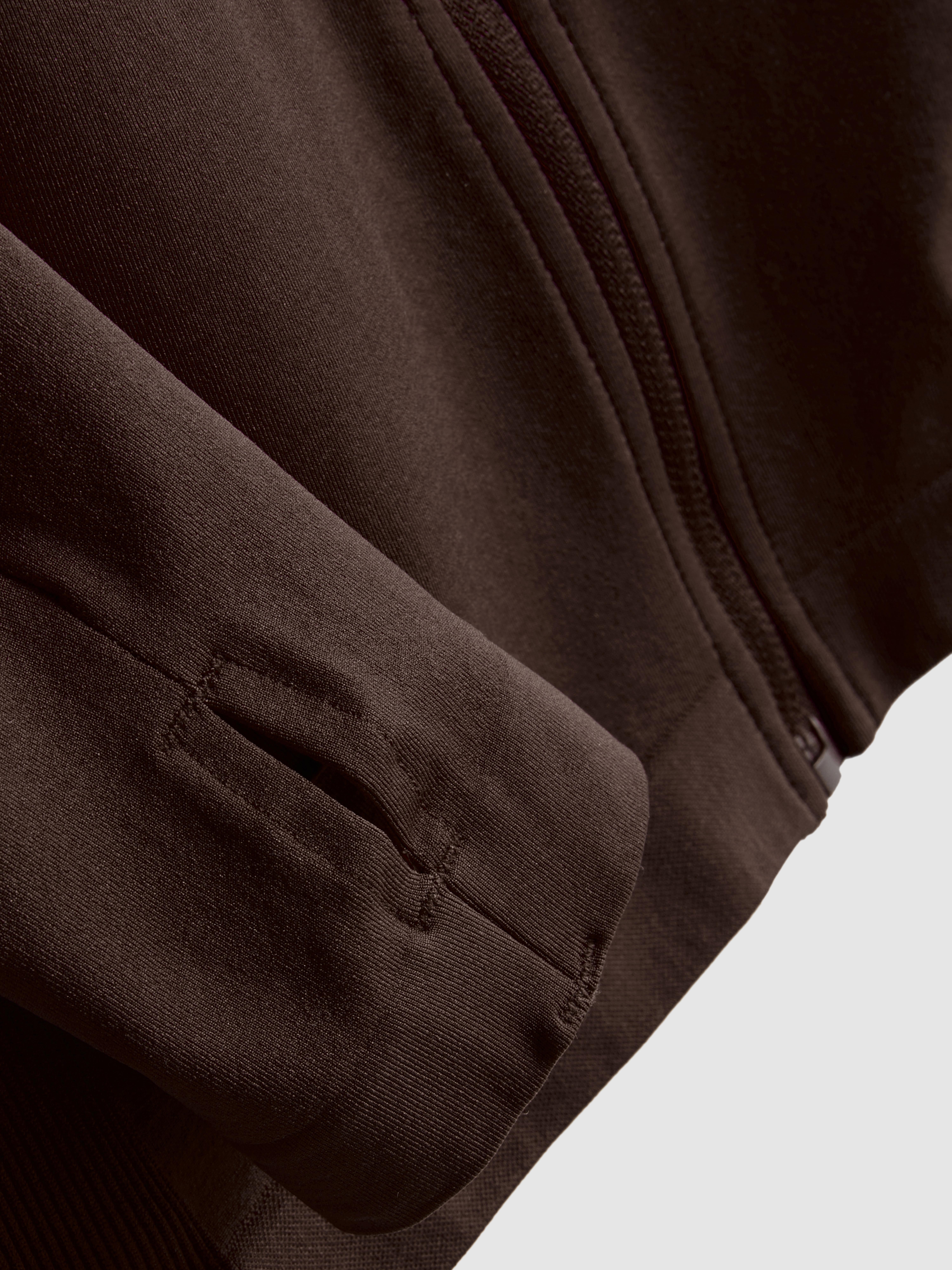 Seamless Zip Through Active Jacket - Chocolate