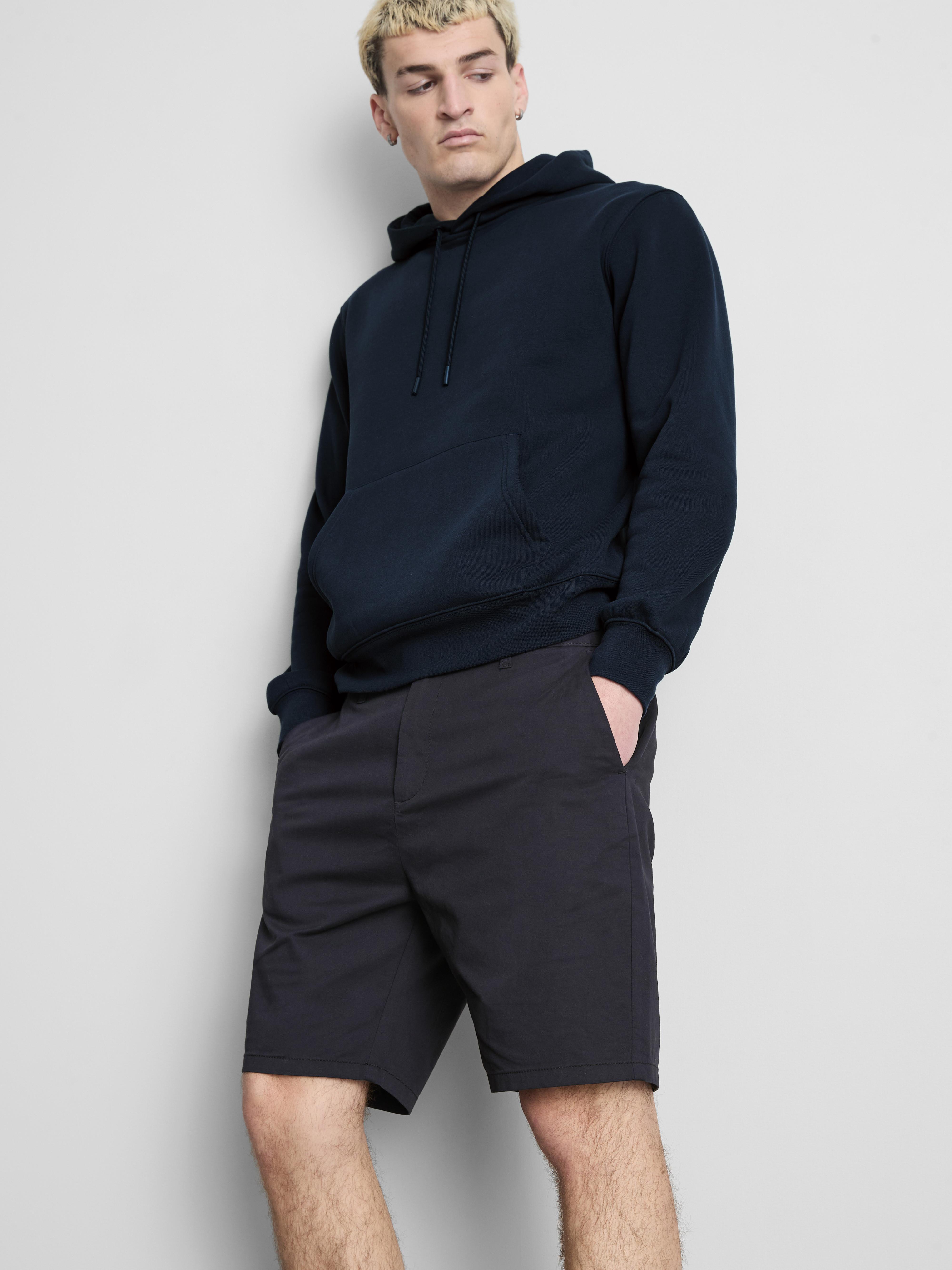 Cotton-Blend Pullover Hoodie - Navy