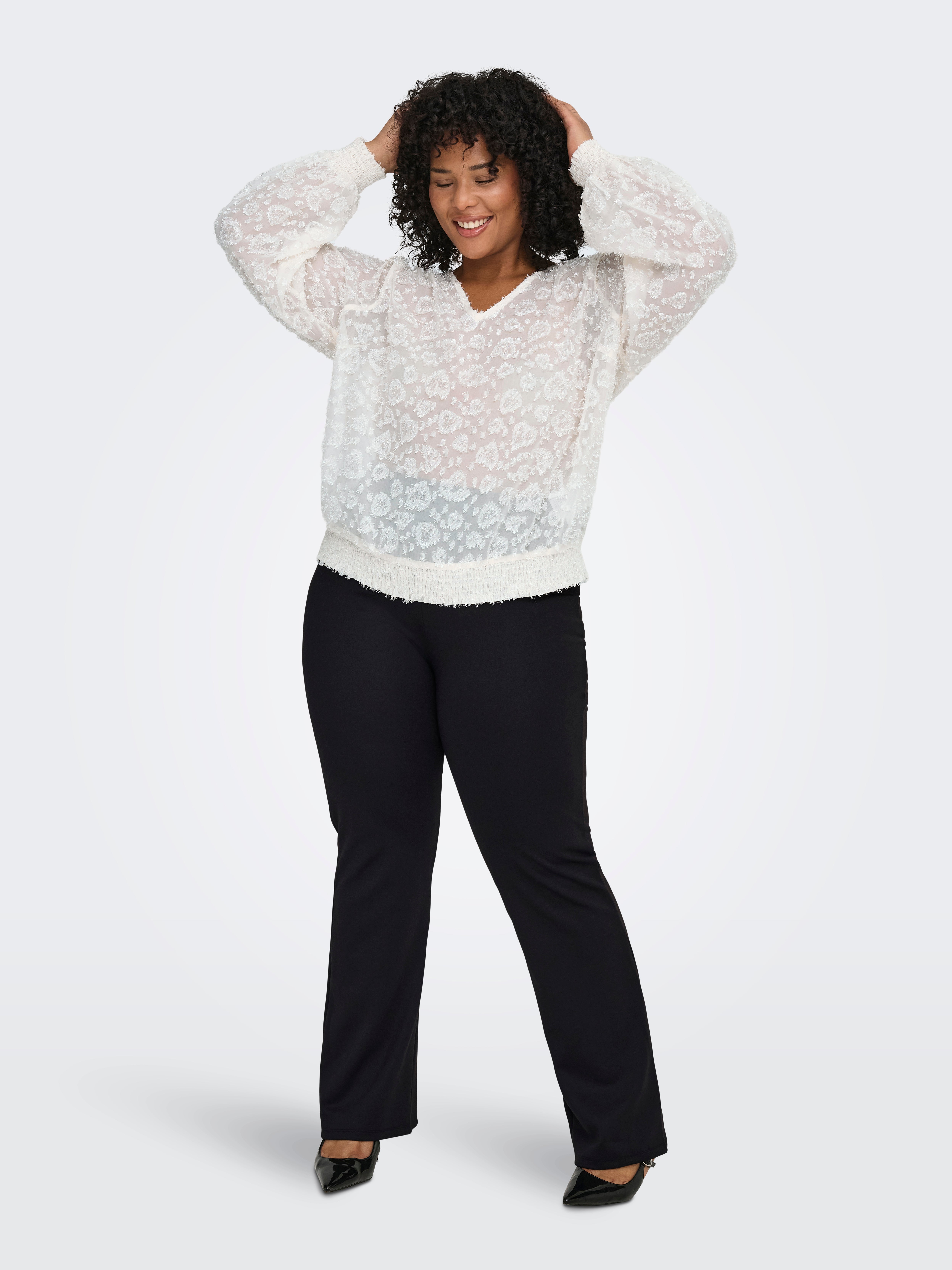 CARPEVER Flared Fit Trousers Black