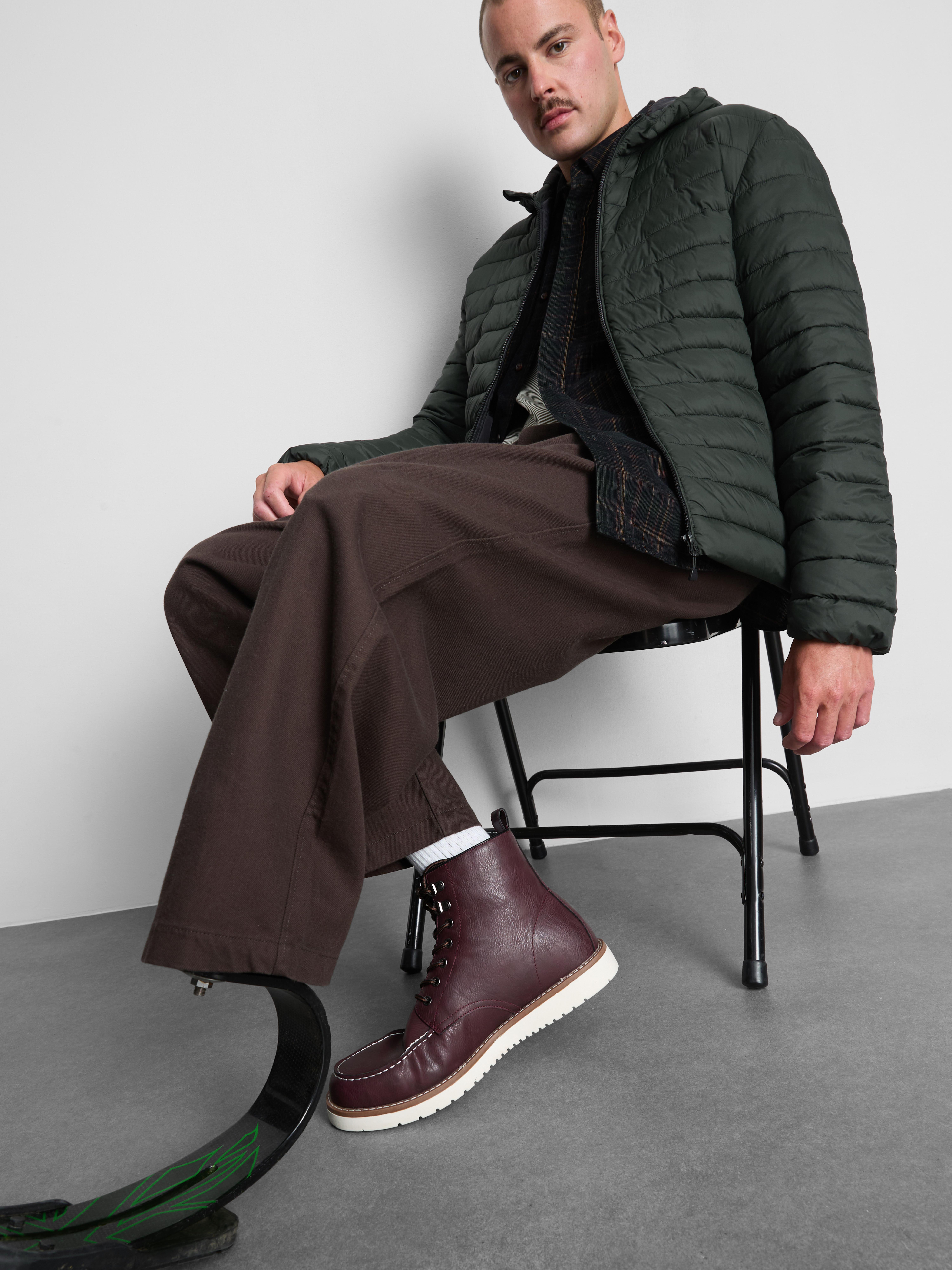 Hooded Padded Jacket - Green