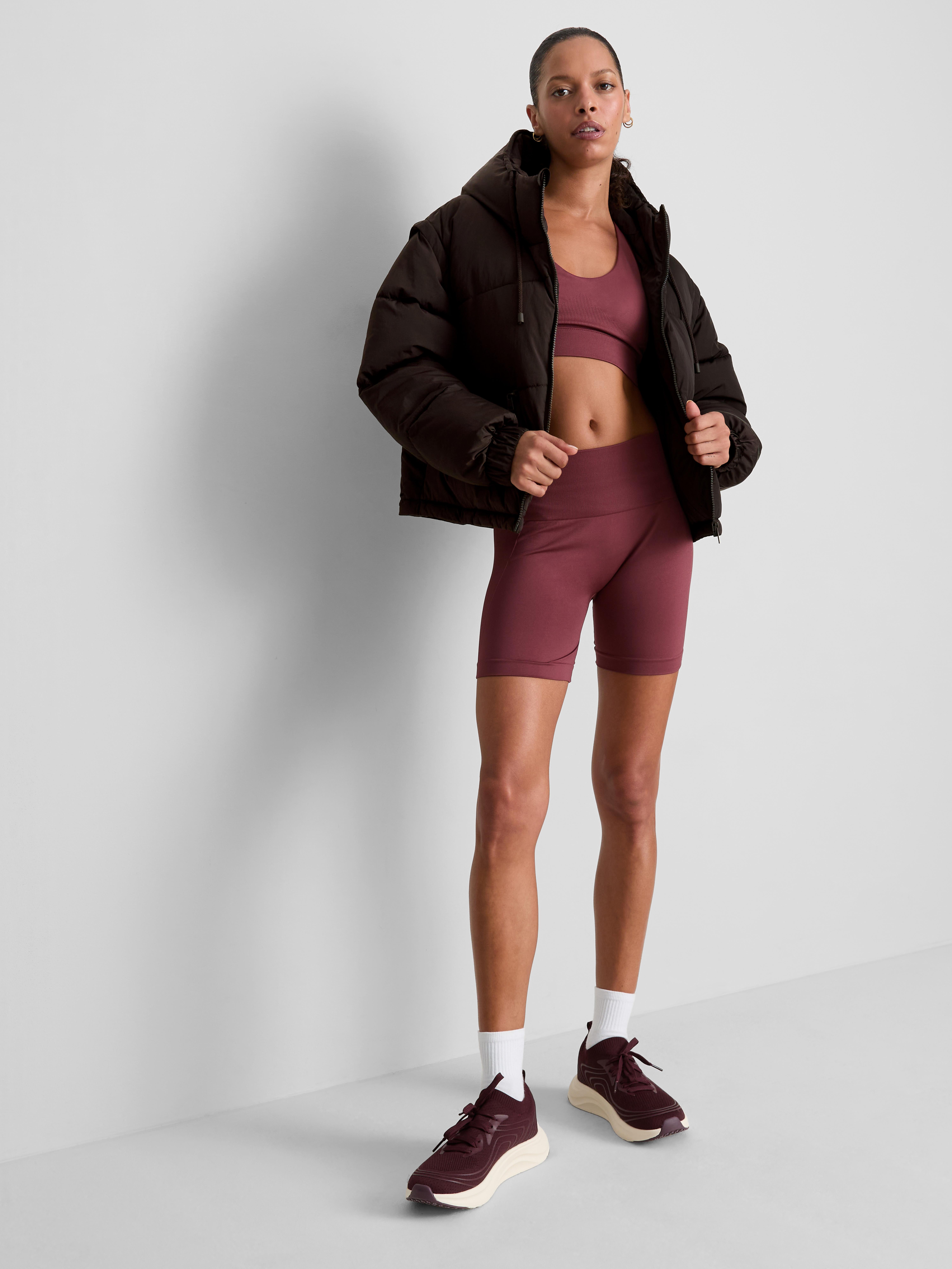 Quilted Puffer Jacket - Dark Purple