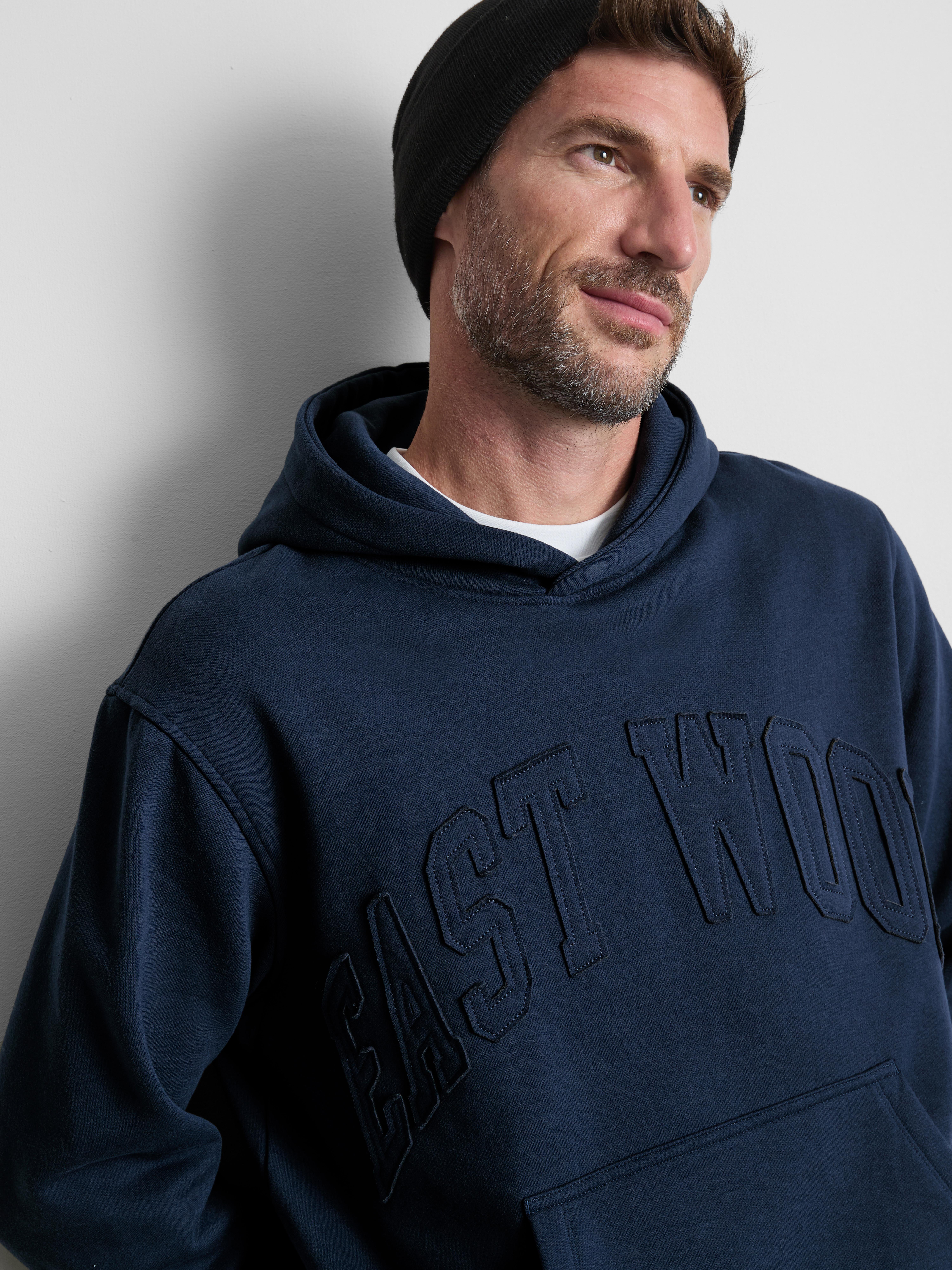 Cotton-Blend East Wood Hoodie - Navy