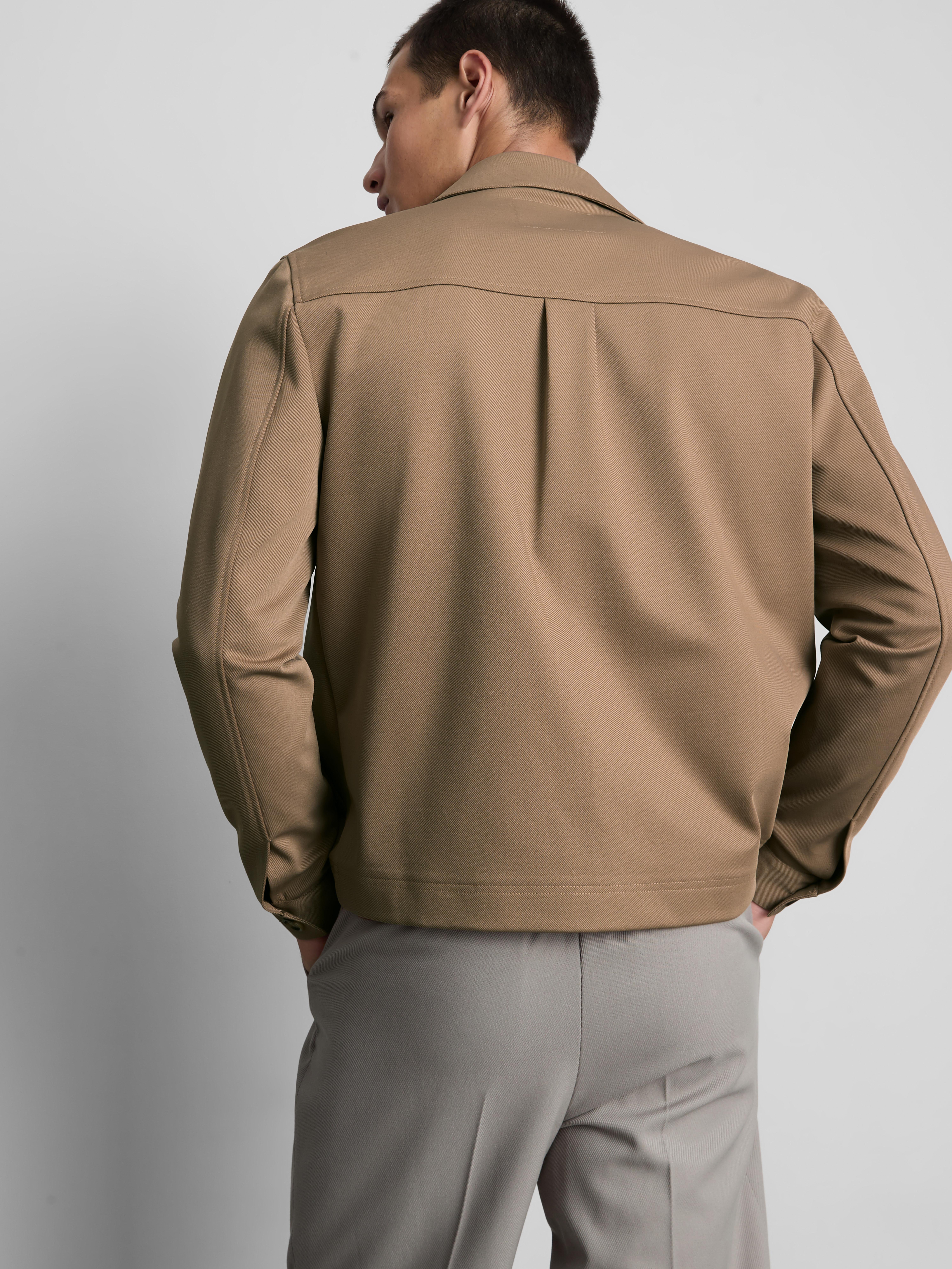 The Edit Regular Fit Collared Jacket - Stone