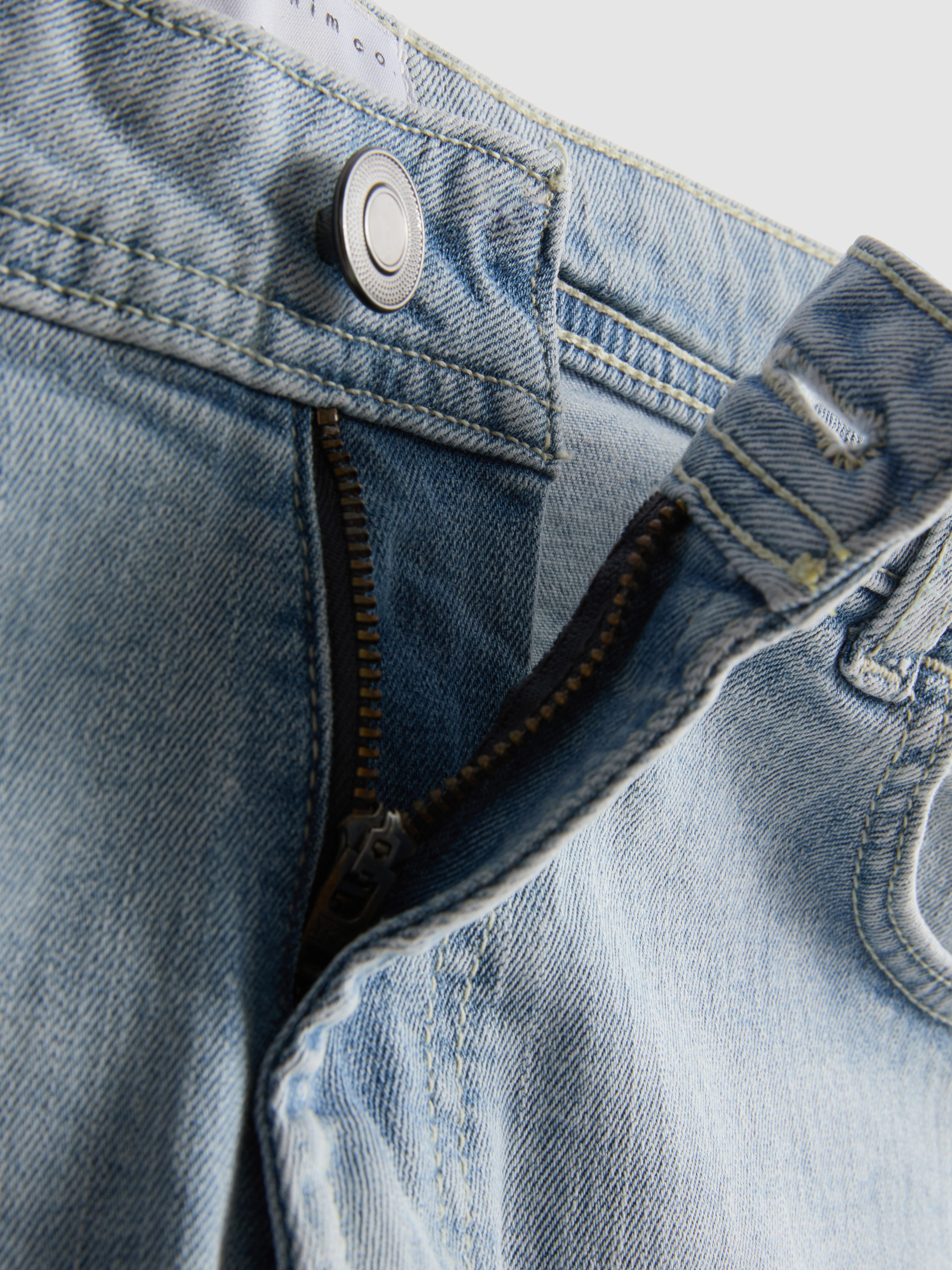 Stretch Straight Leg Jeans - Light Blue
