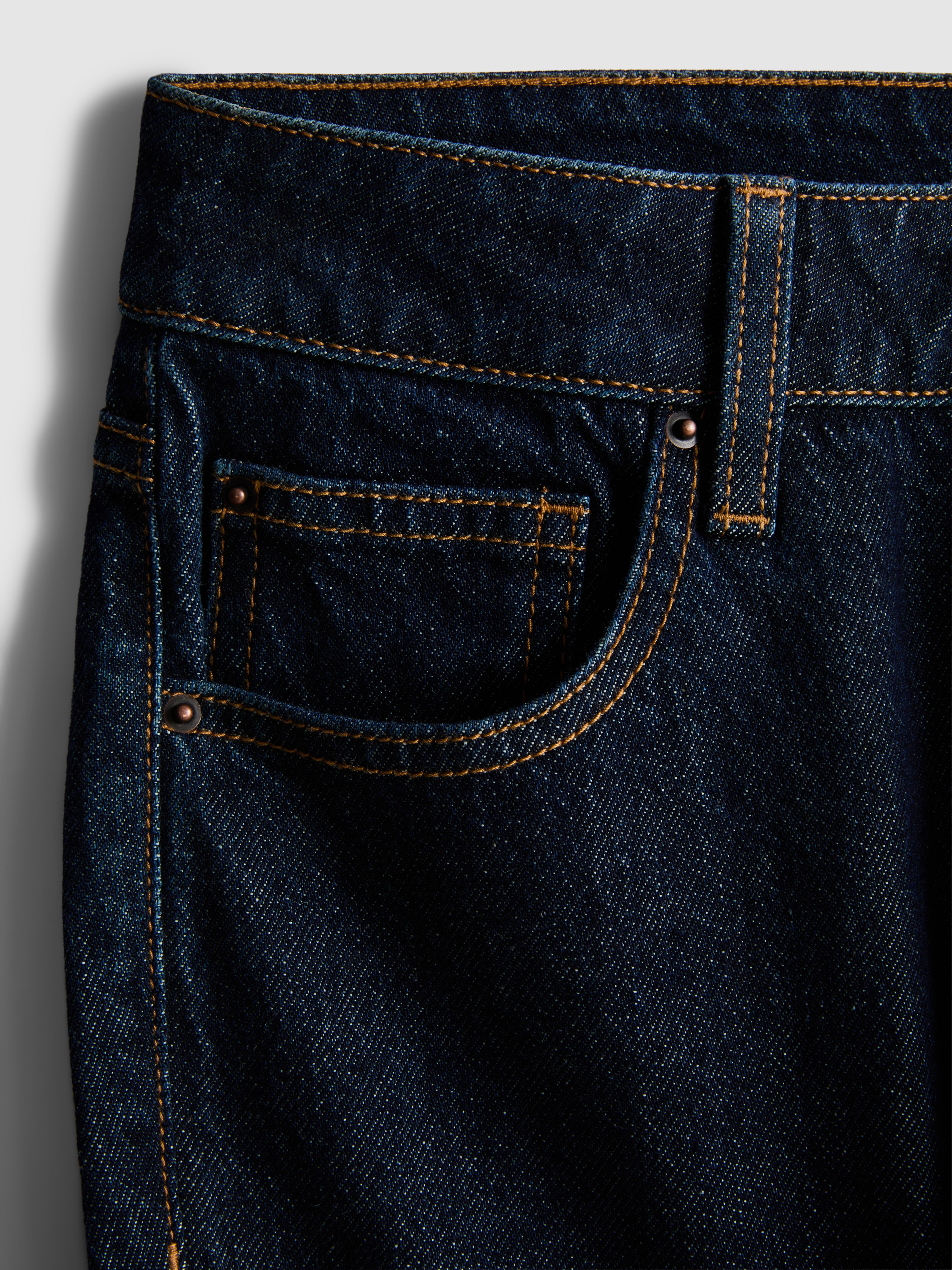 Mid-Rise Cotton Denim Straight-Leg Jeans - Indigo