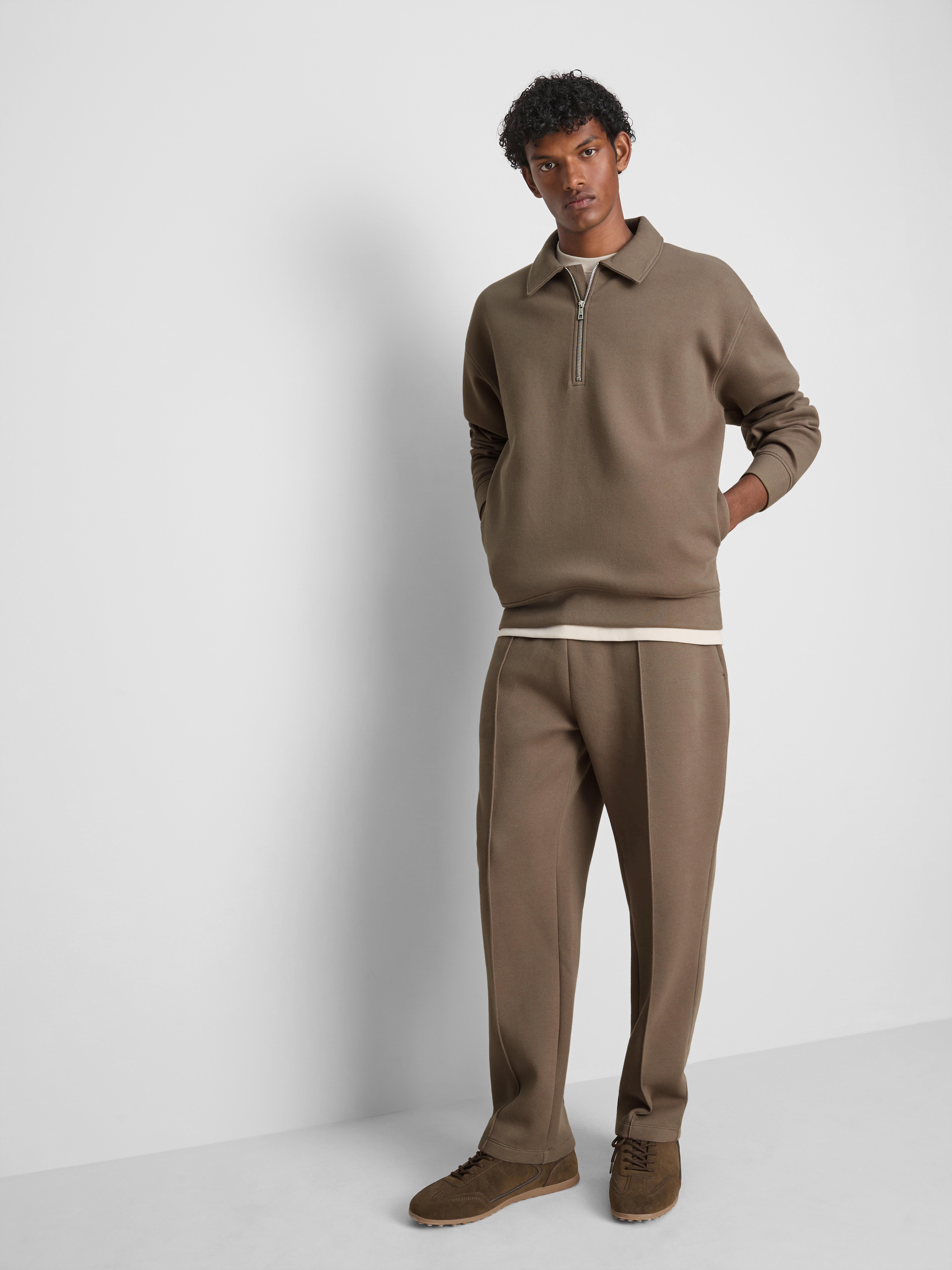 The Edit Quarter Zip Sweatshirt - Stone
