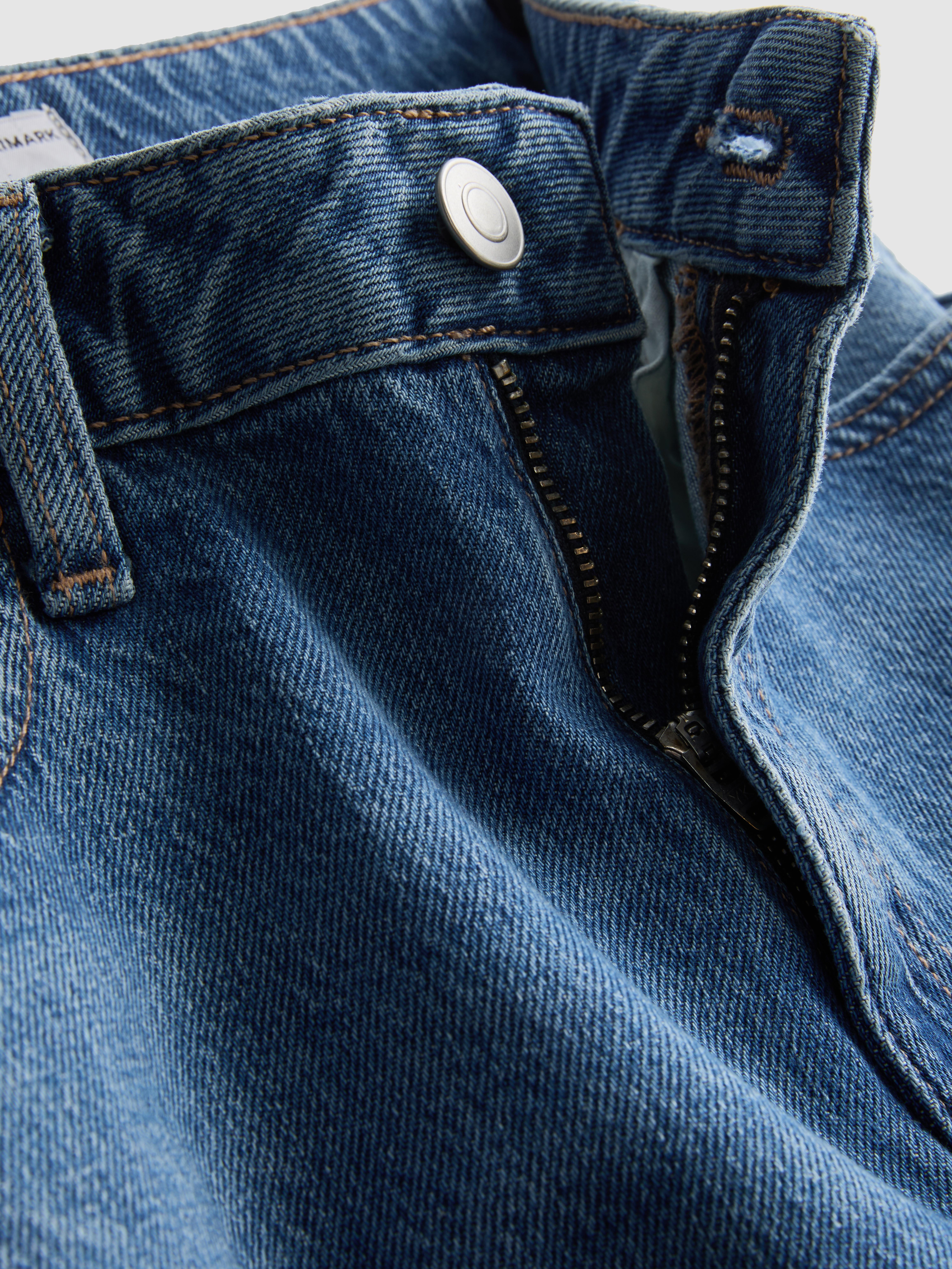 High-Waisted Straight-Leg Jeans - Mid Blue